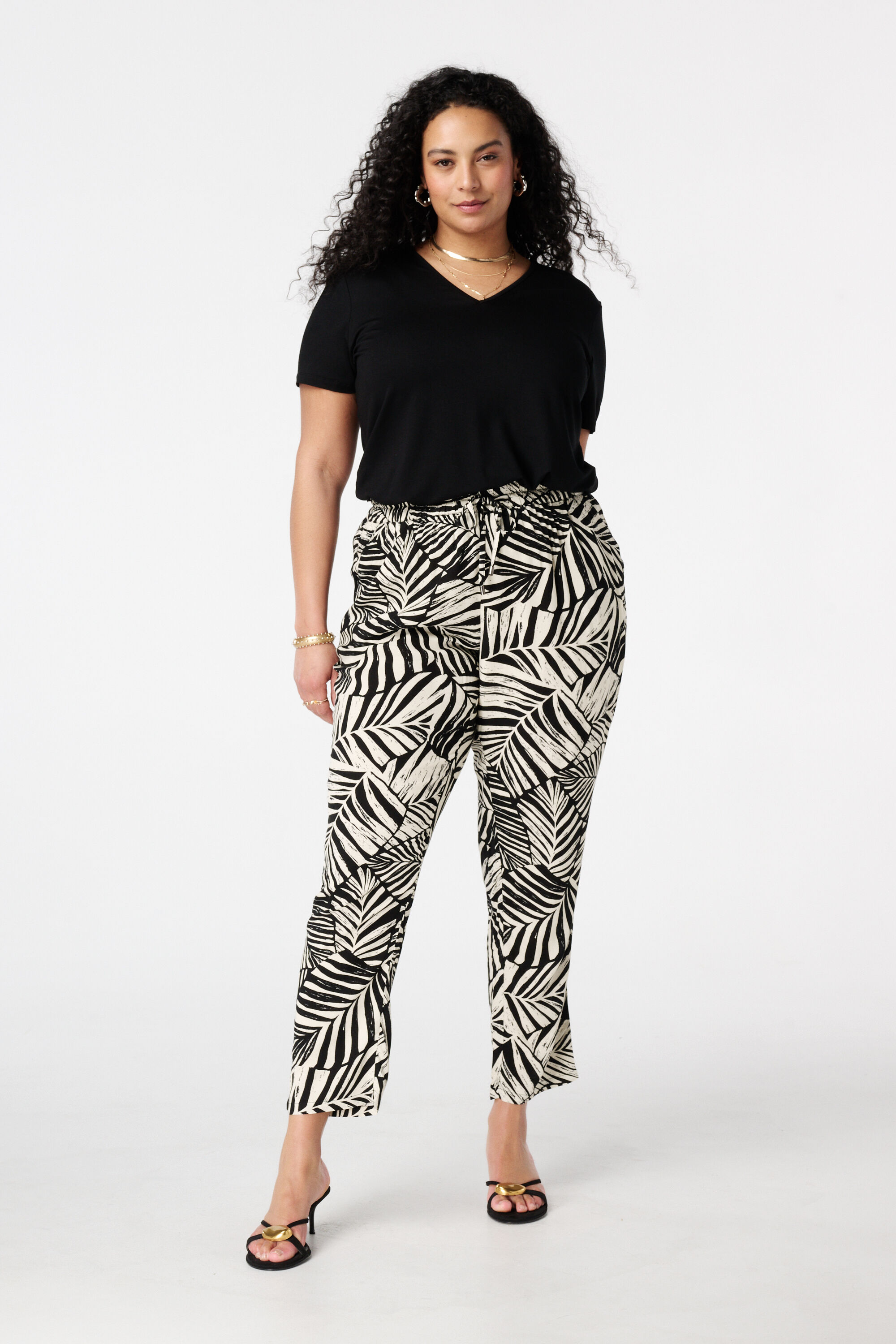 Straight leg broek met print