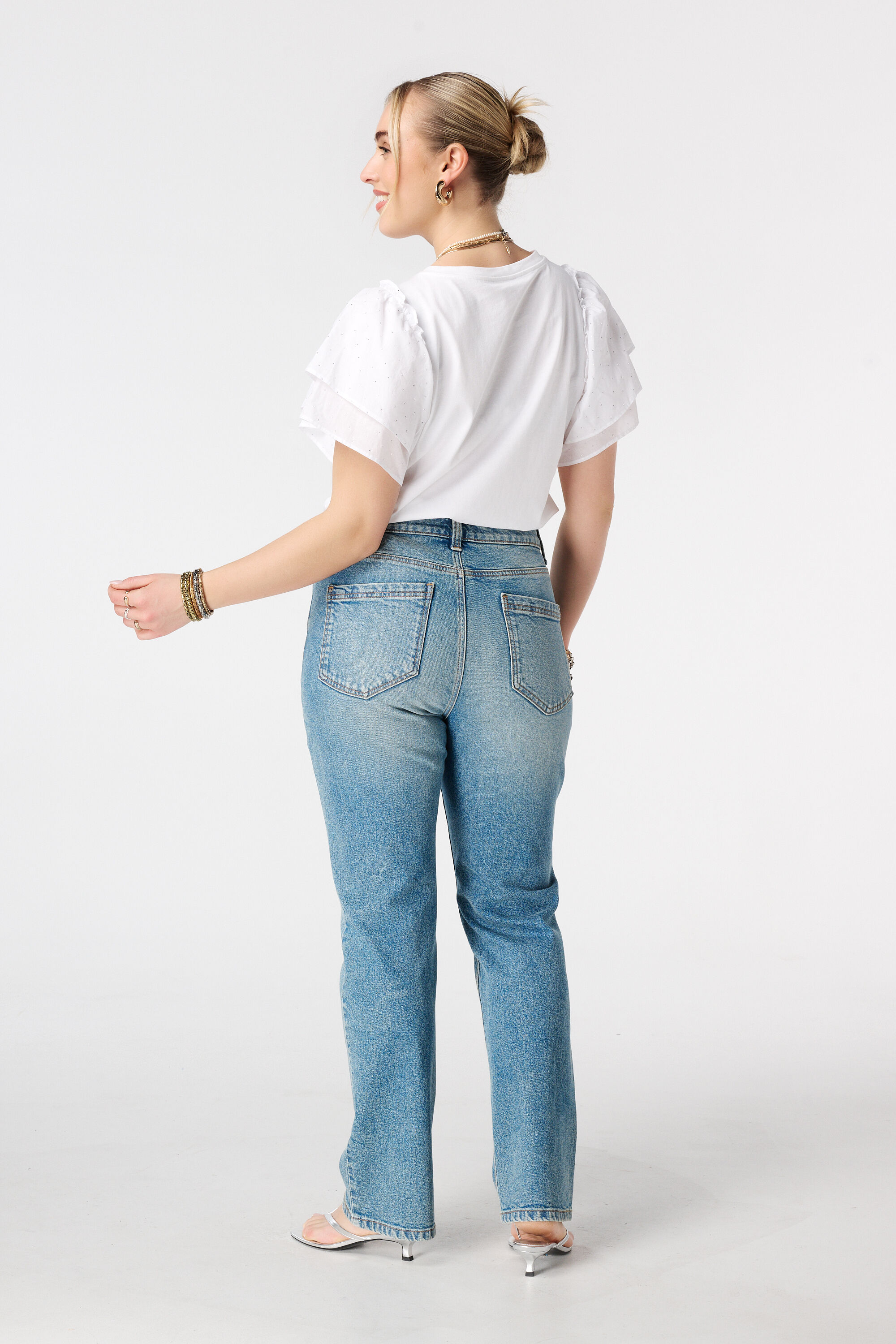 Straight leg jeans met mid waist image number 3