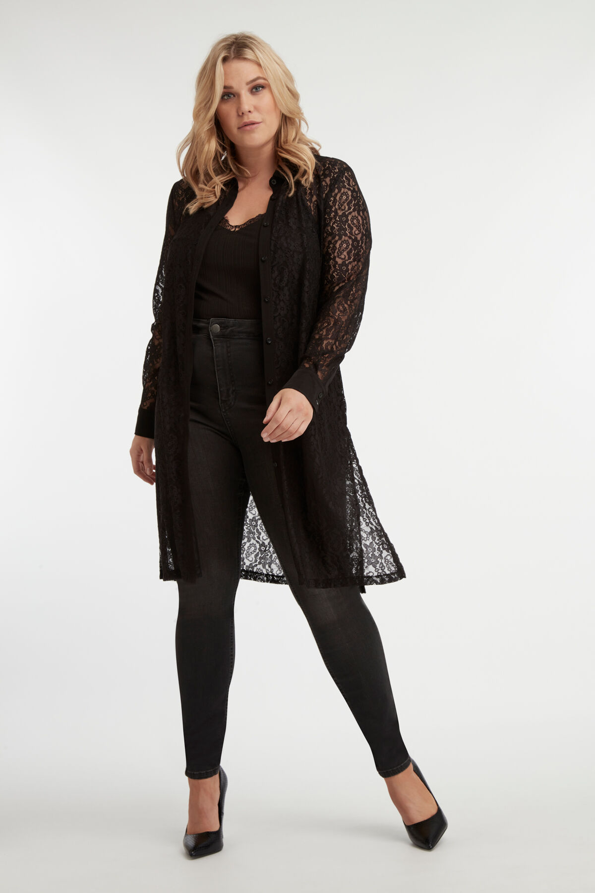 Lange top met kant image number 5