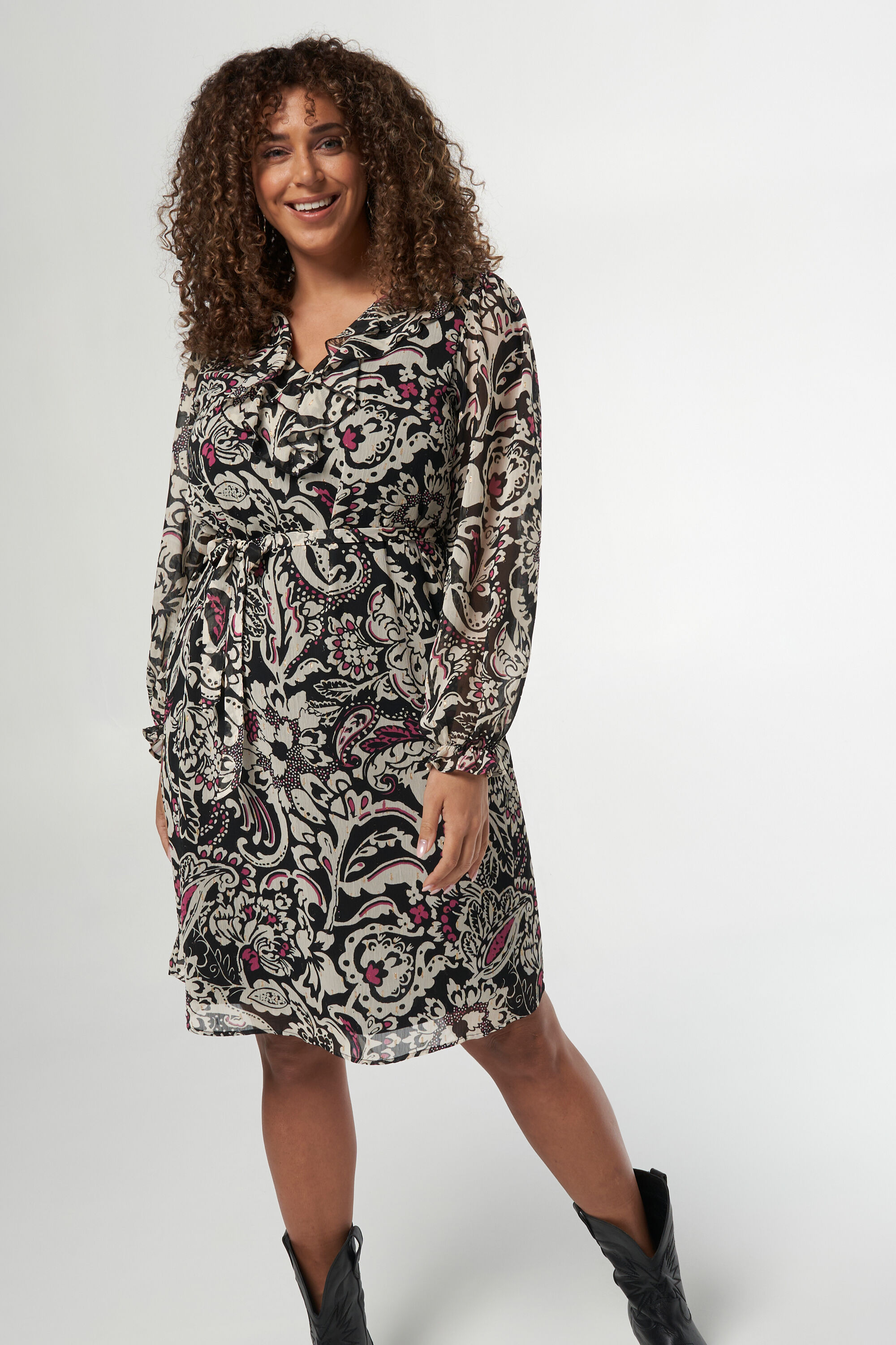 Dames Midi jurk met print MS Mode