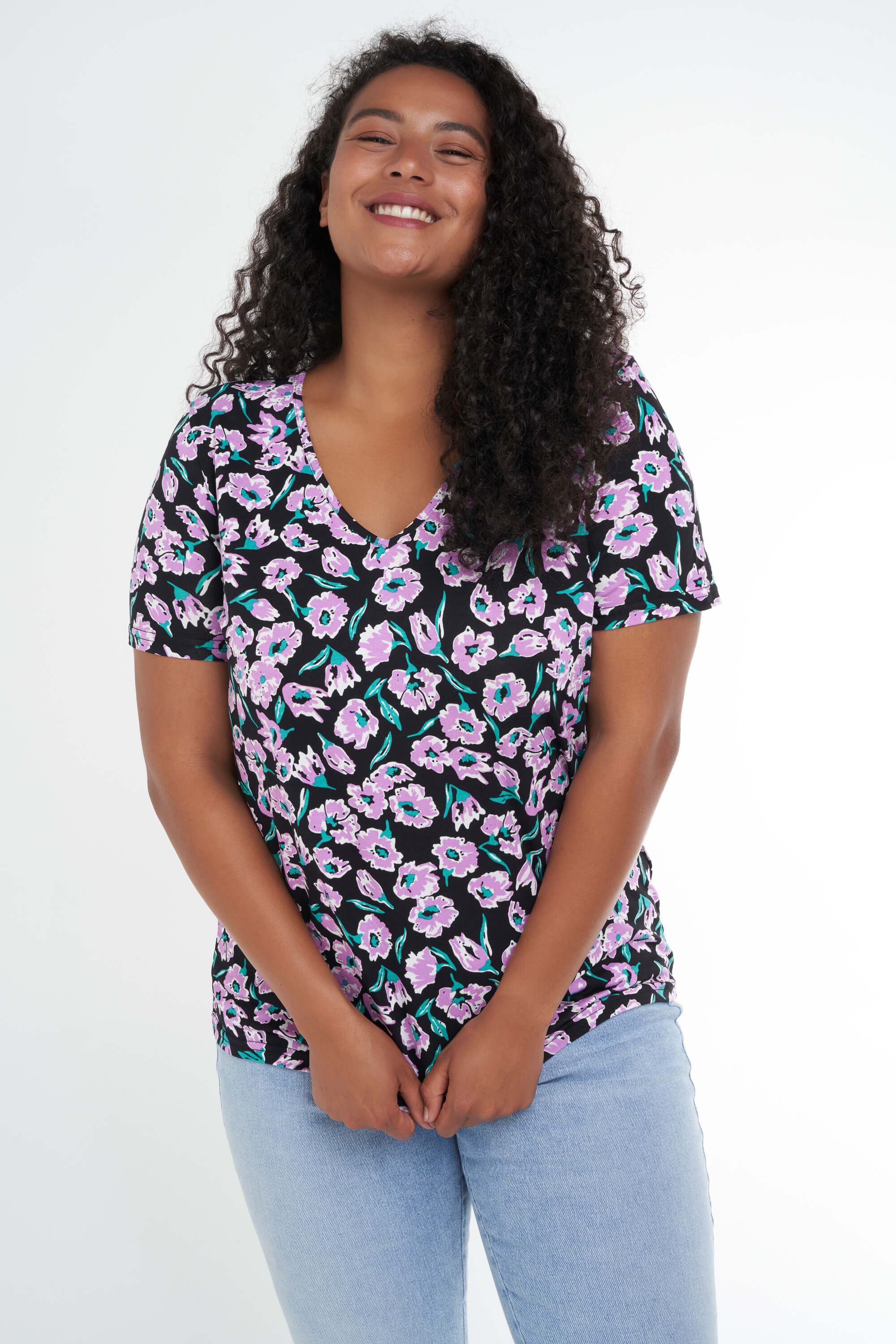Dames T shirt met print MS Mode