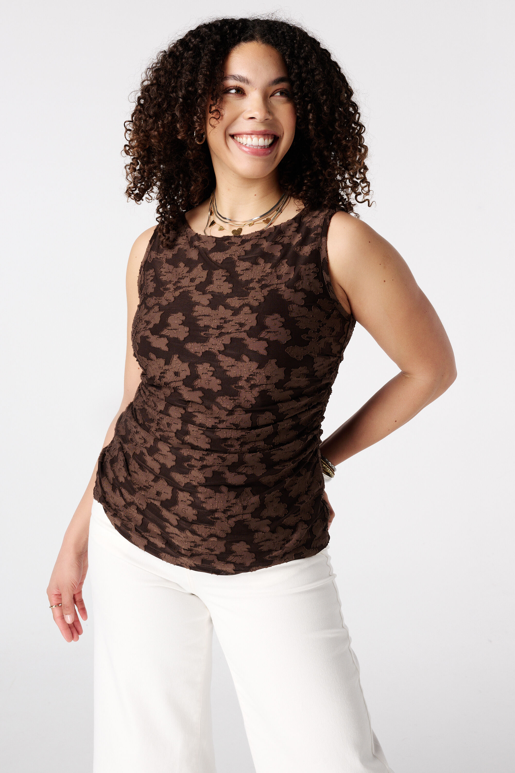 Mouwloze top met structuur