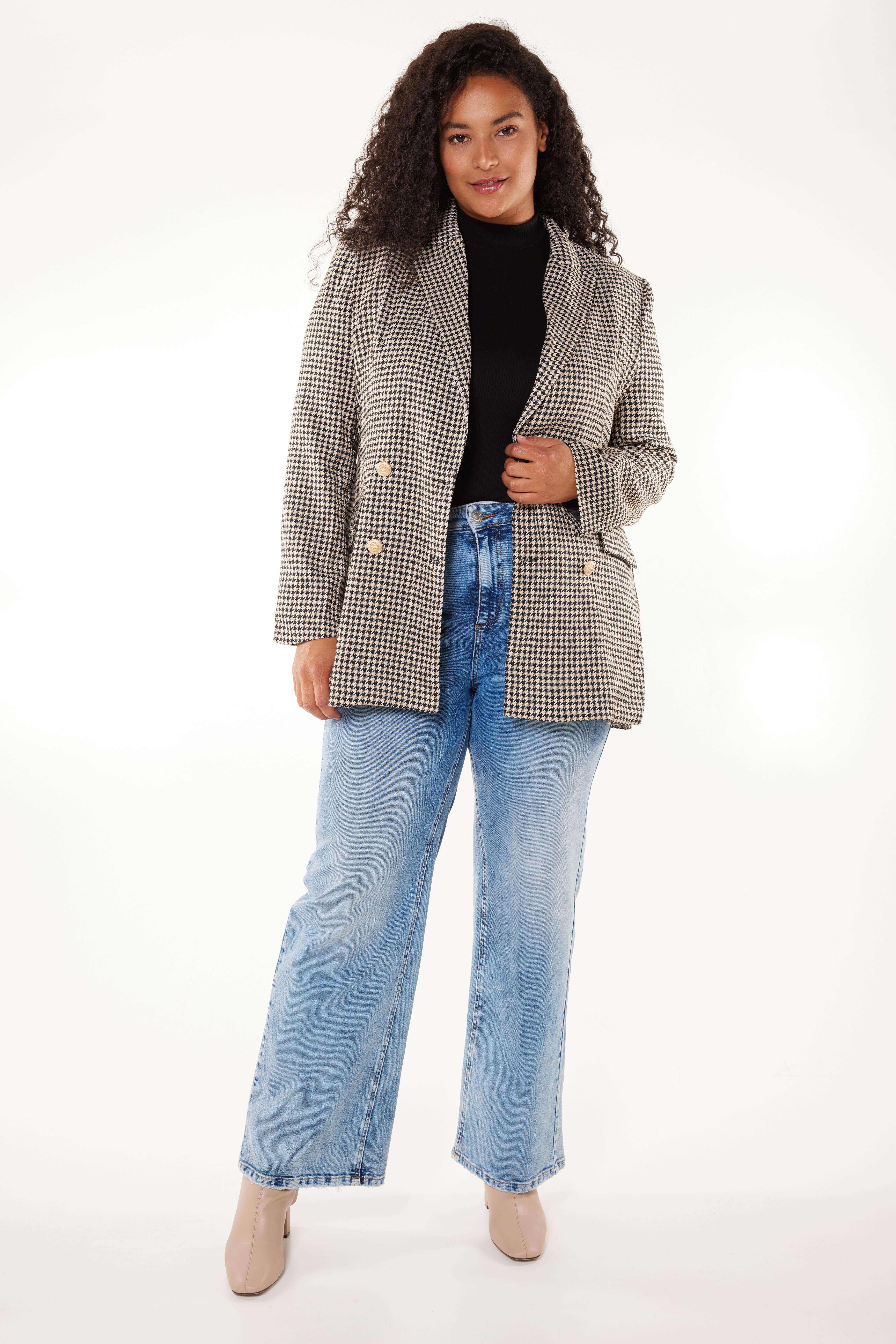 Blazer met pied-de-poule print image number 4