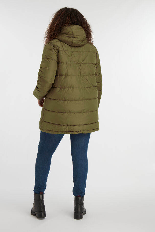 Gewatteerde jas met capuchon image number 4