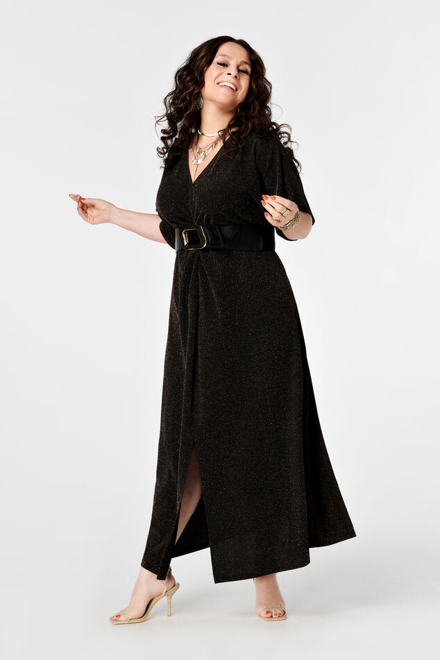 Glitterjurk voor dames, lange jurk, modieus, party, retro, doorschijnend mesh, mouwen, V-hals, elegante jurk, zwart, M Glitterjurk voor dames, lange jurk, modieus, party, retro, doorschijnend mesh, mouwen, V-hals, elegante jurk, zwart, M