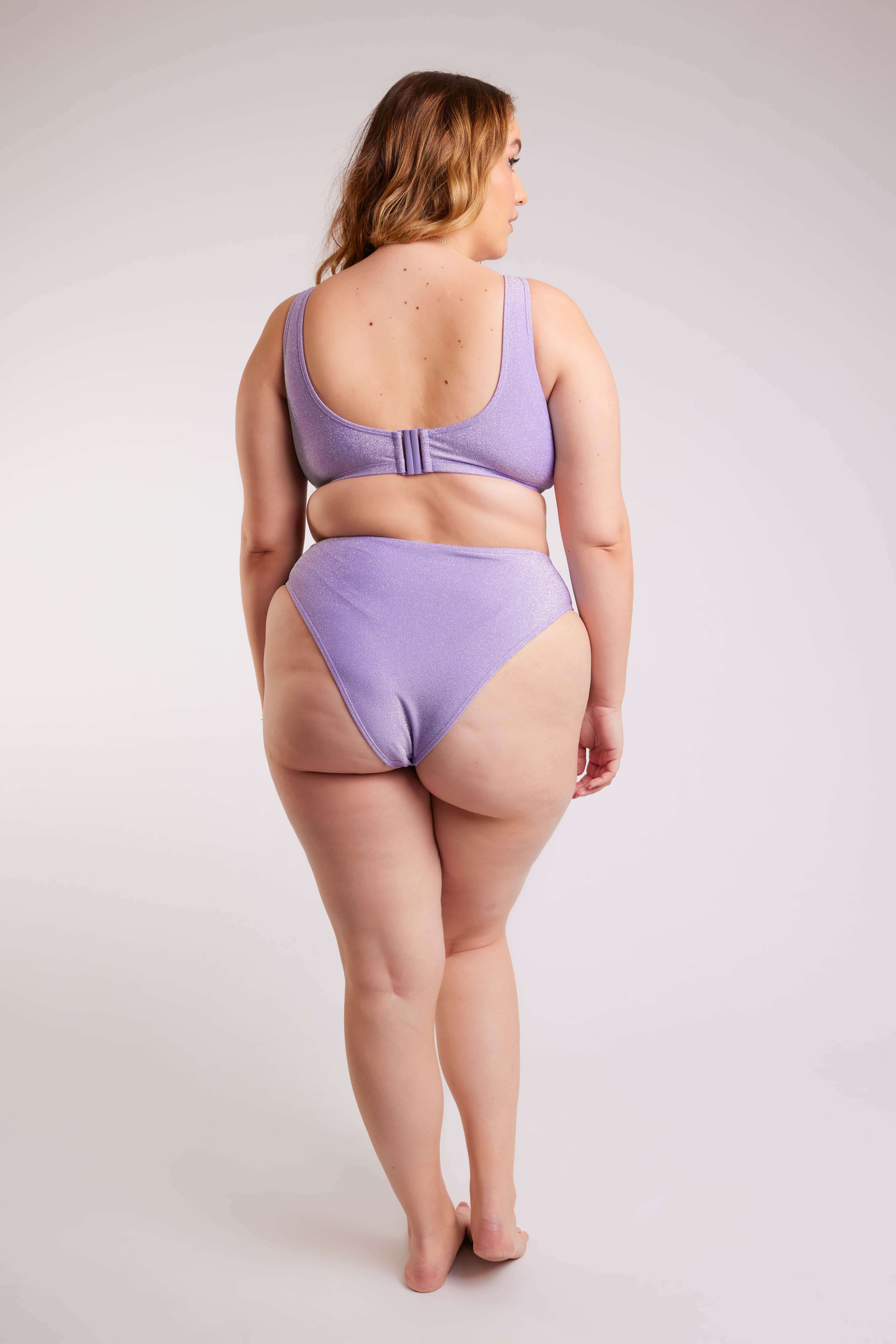 High waisted bikini broekje met glitter image number 4