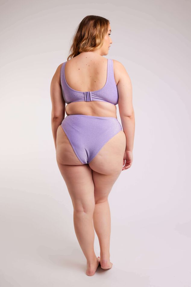 High waisted bikini broekje met glitter image number 4