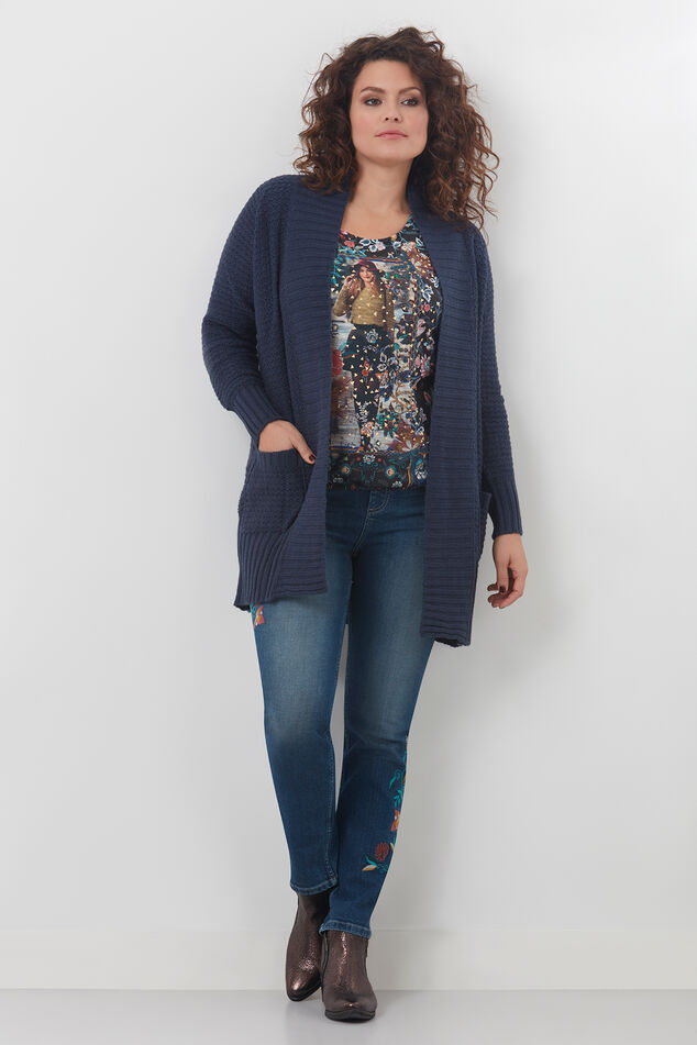 Slim leg jeans met embroidery image number 4