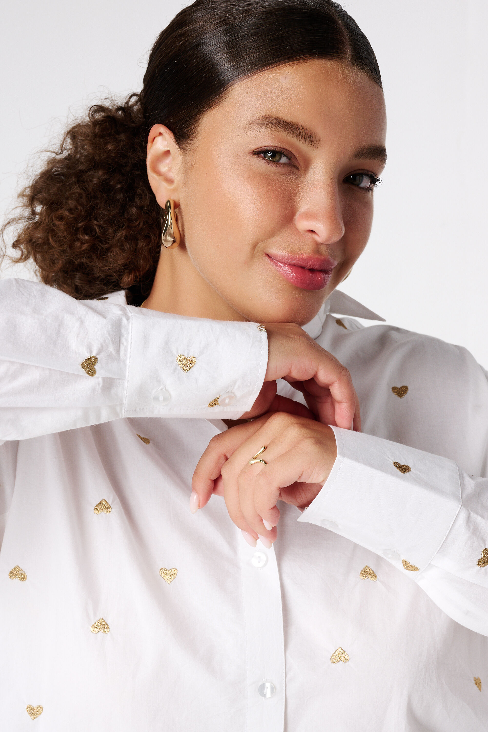 Blouse met geborduurde hartjes image number 4