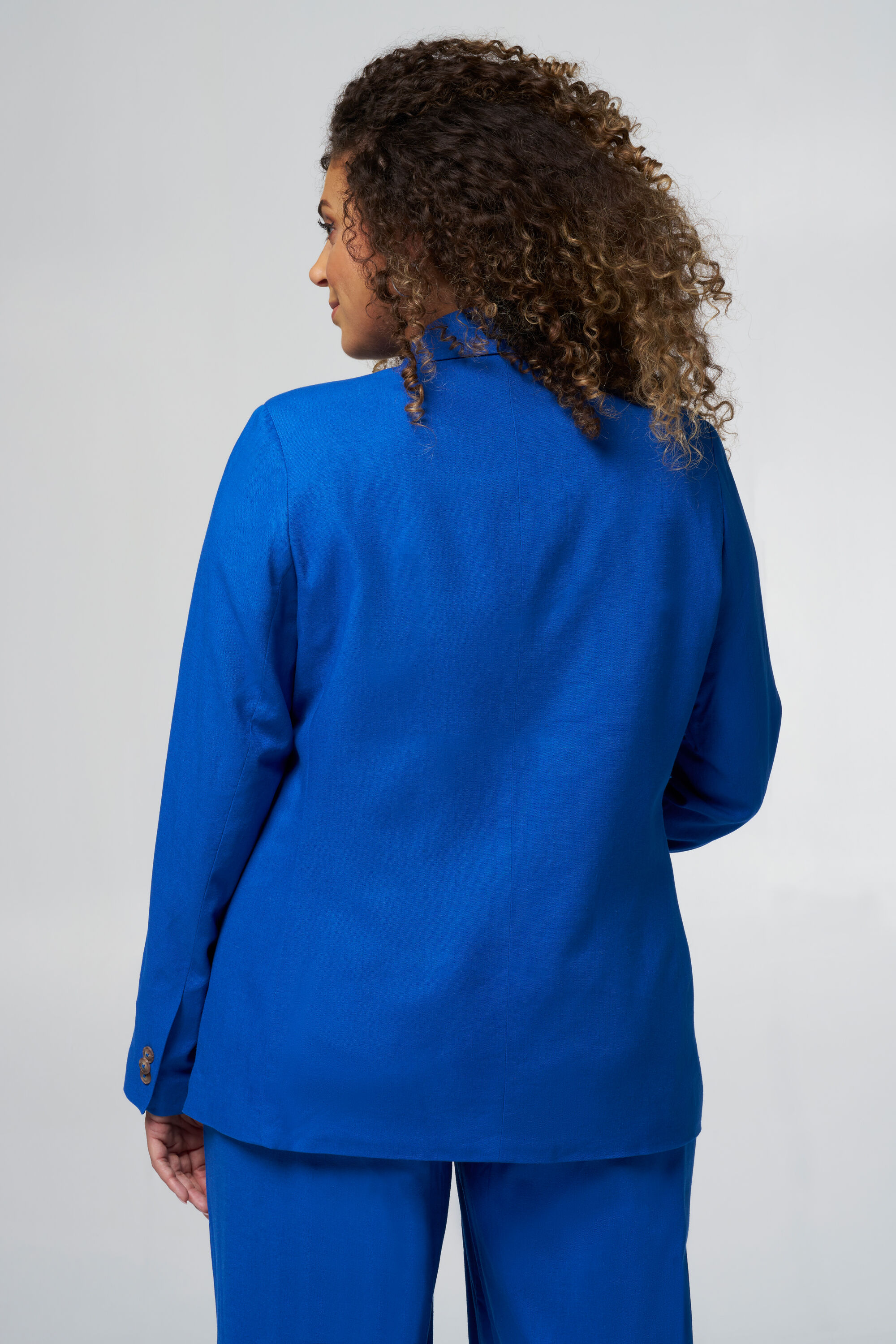 Rechtvallende blazer met linnen image number 3