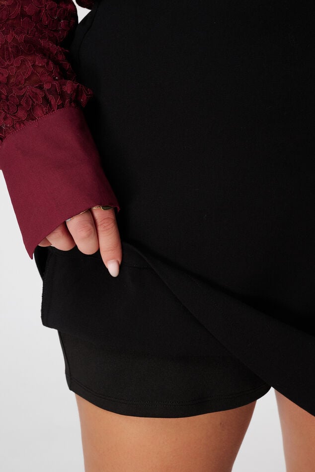 Rokje met overslag look en elastische taille image number 6