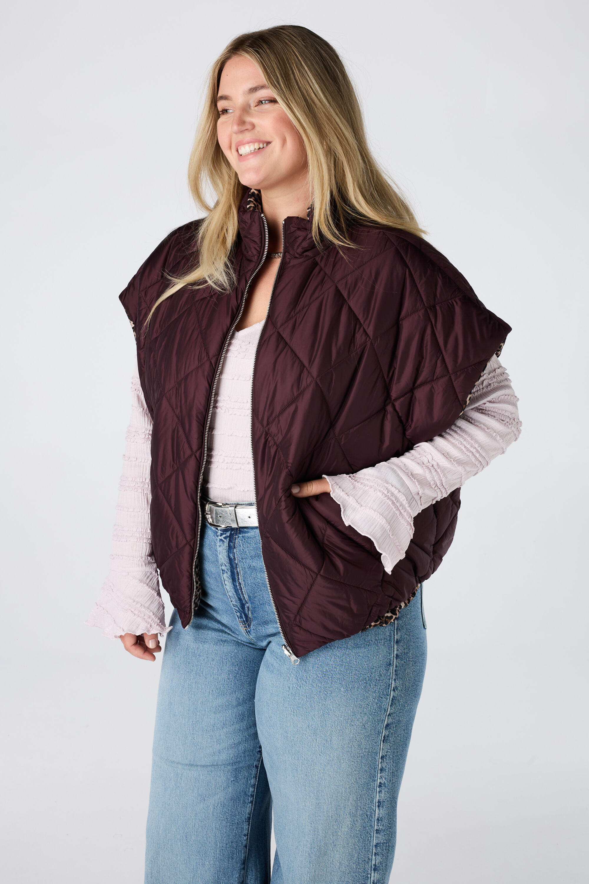 Reversible gewatteerde bodywarmer