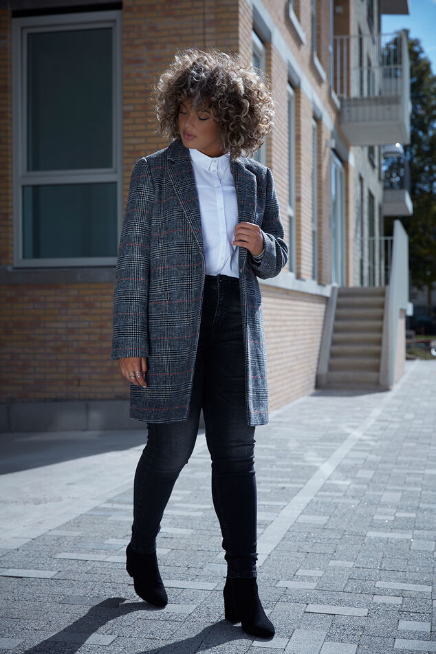 Wollen geruite jas  image number 3