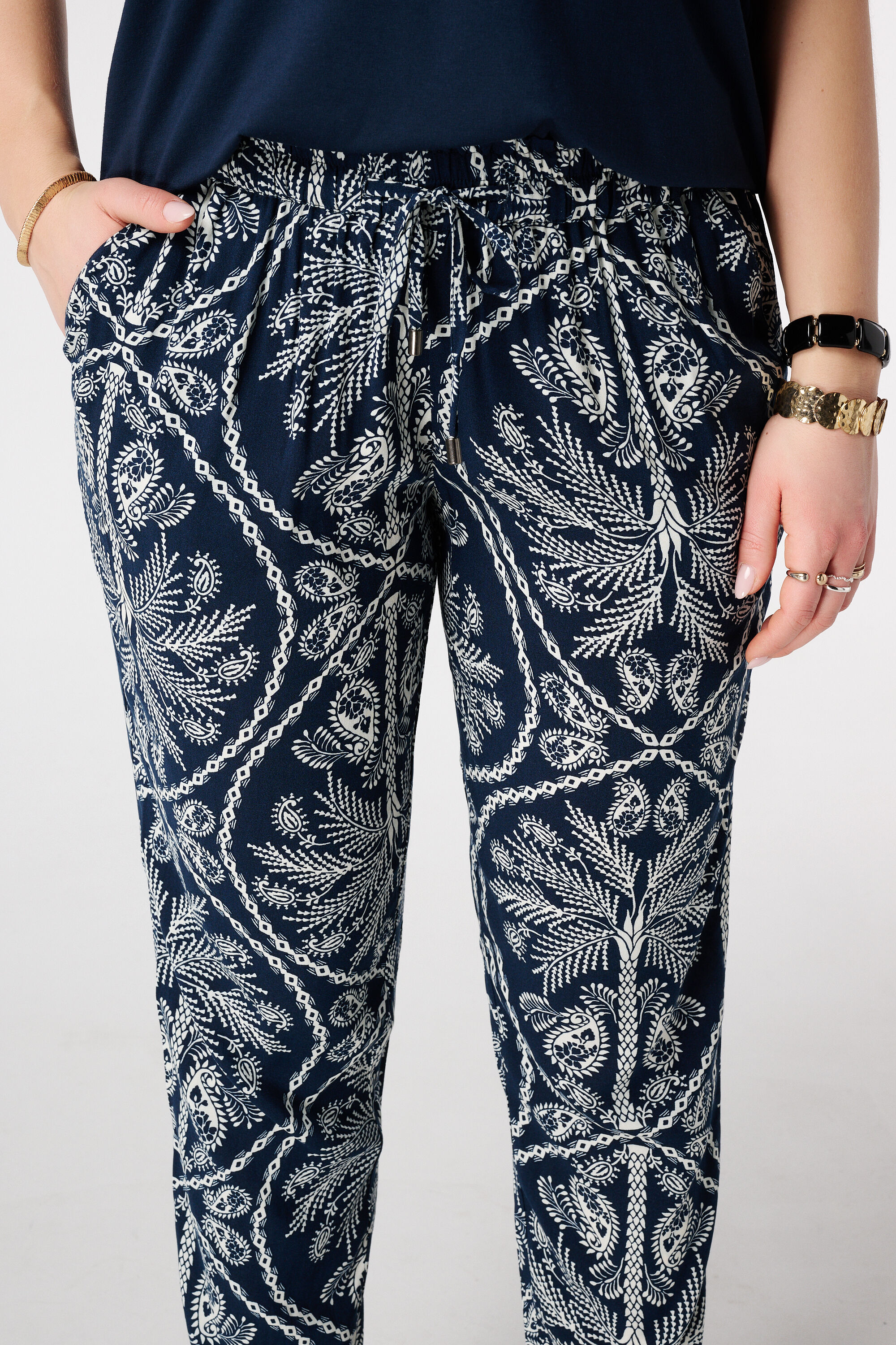 Straight leg broek met print image number 4
