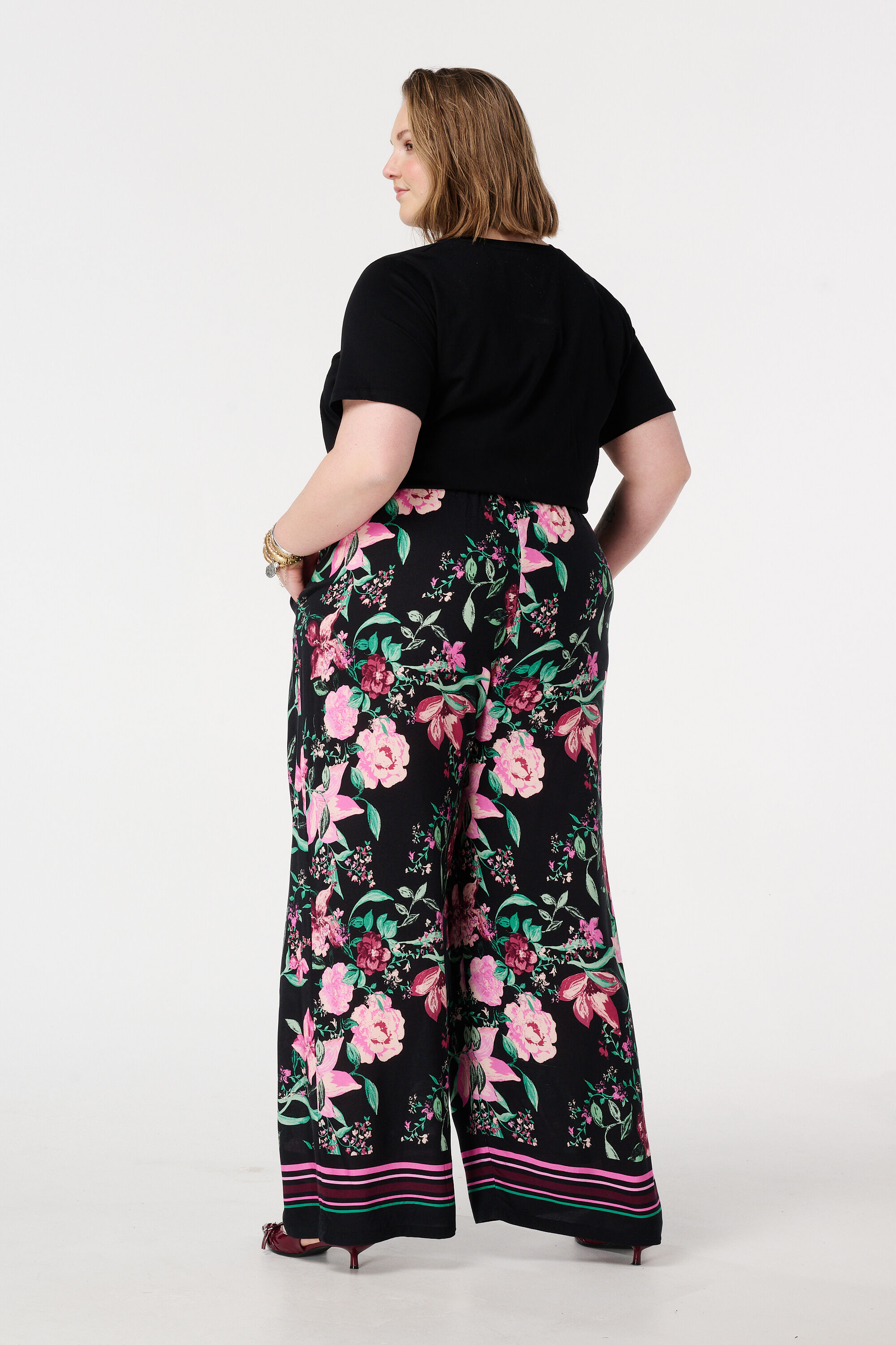 Wide leg broek met print image number 3