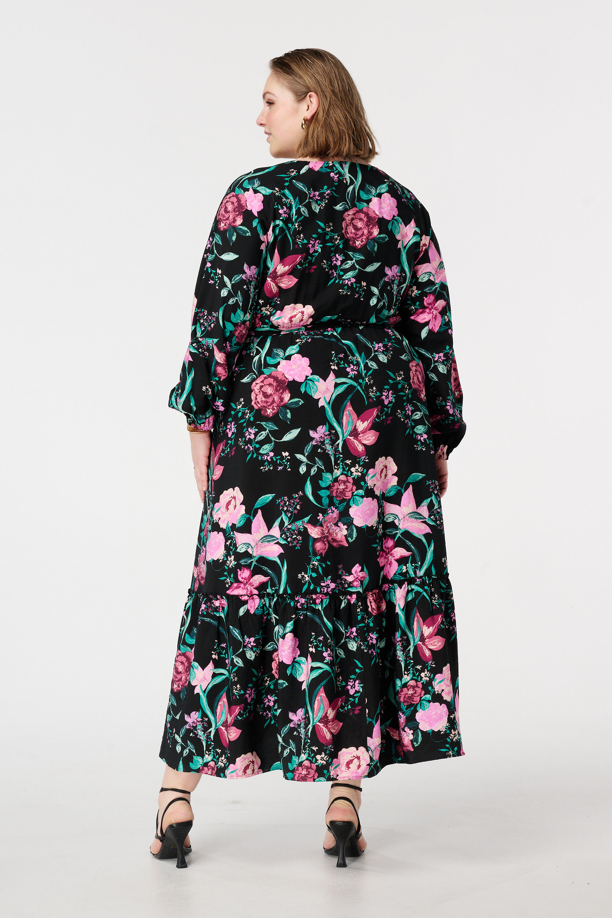 Midi jurk met ceintuur image number 3