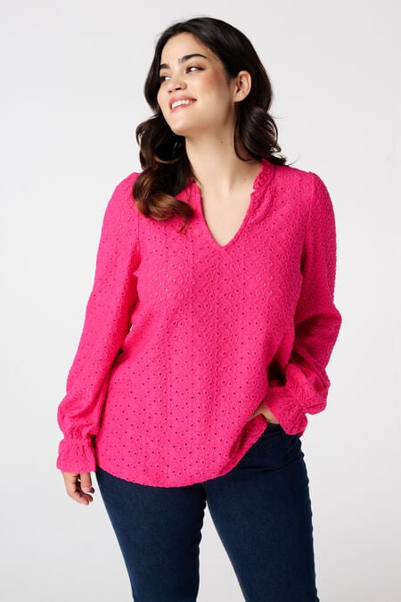 Top met broderie-details  Top met broderie-details