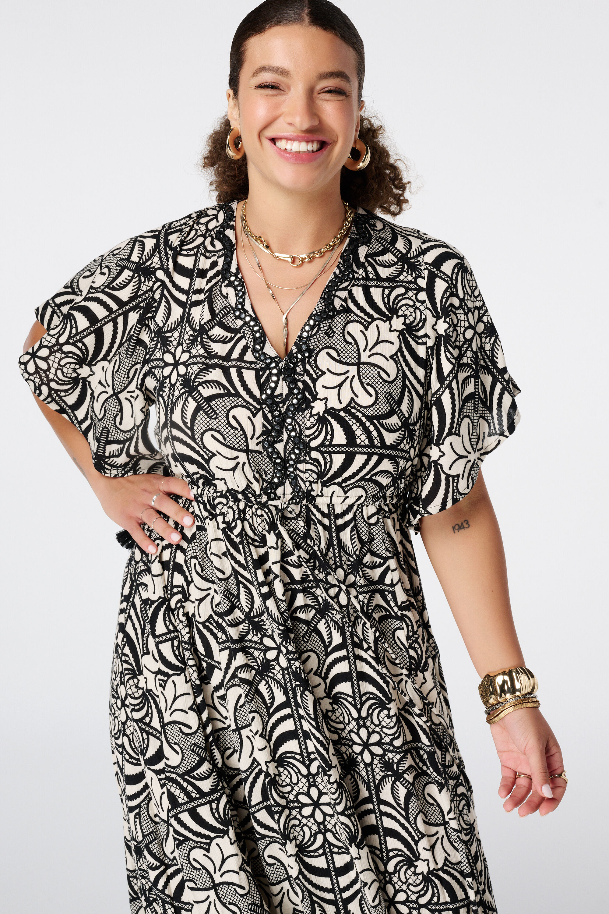 Maxi jurk met vlindermouwen image number 4