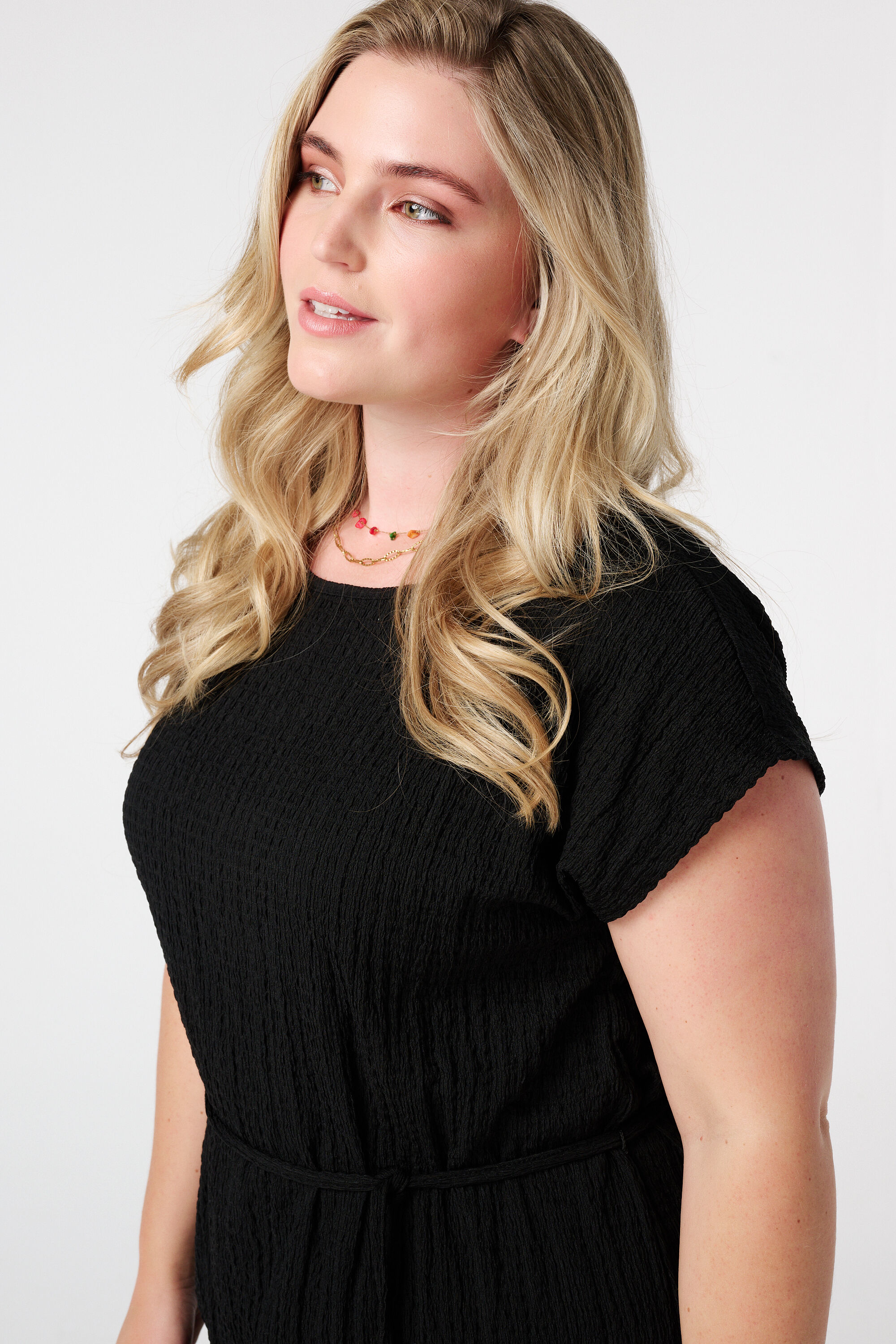 Midi jurk met strikkoord image number 4