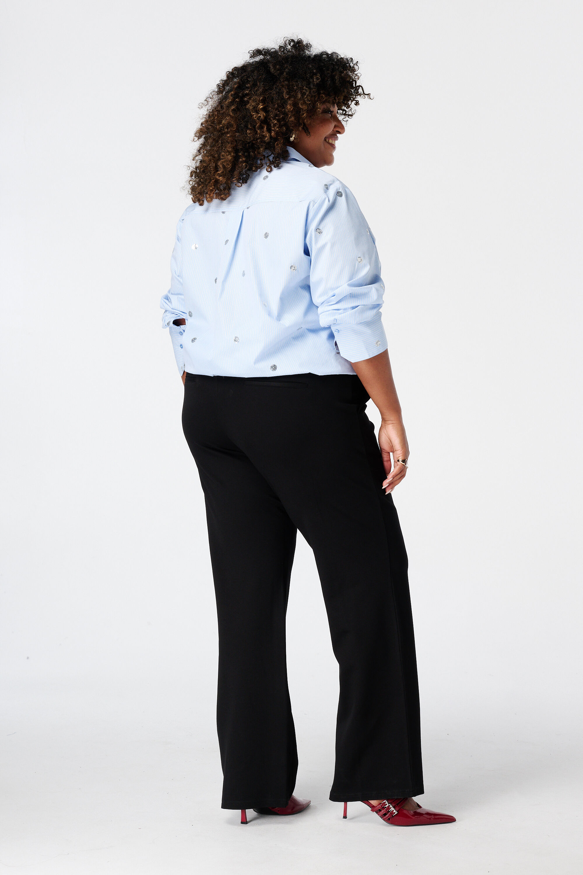 Wide leg pantalon met elastische taille image number 3
