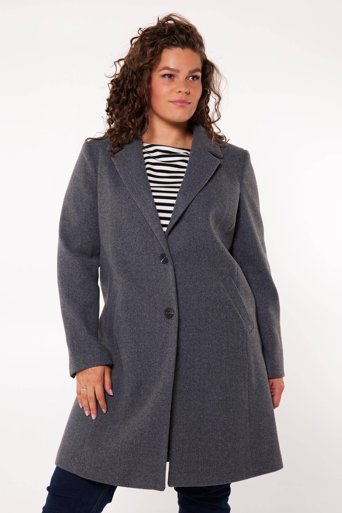 Mantel jas met knopen image number 6