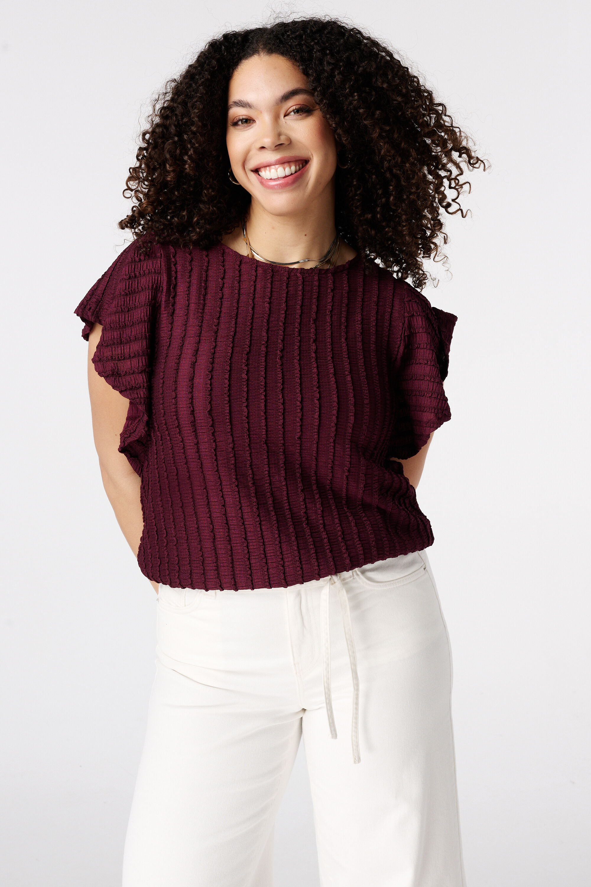 Top met vlindermouwen