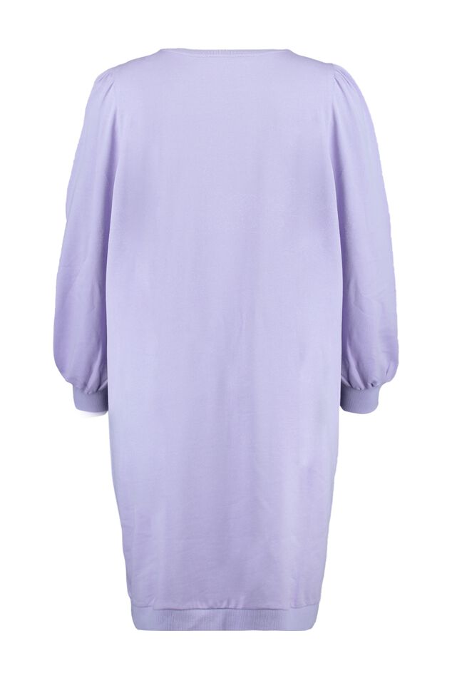 Sweater jurk met pofmouwen image number 2