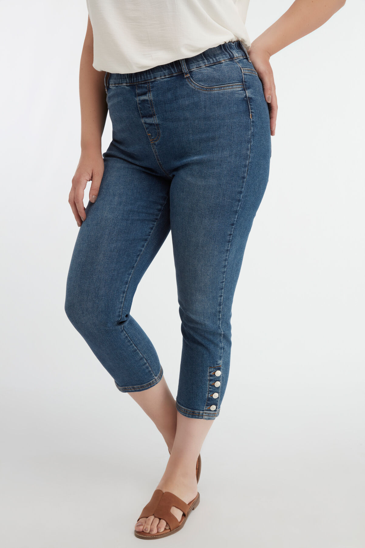 Cropped tregging POPPY met knopen  image number 5