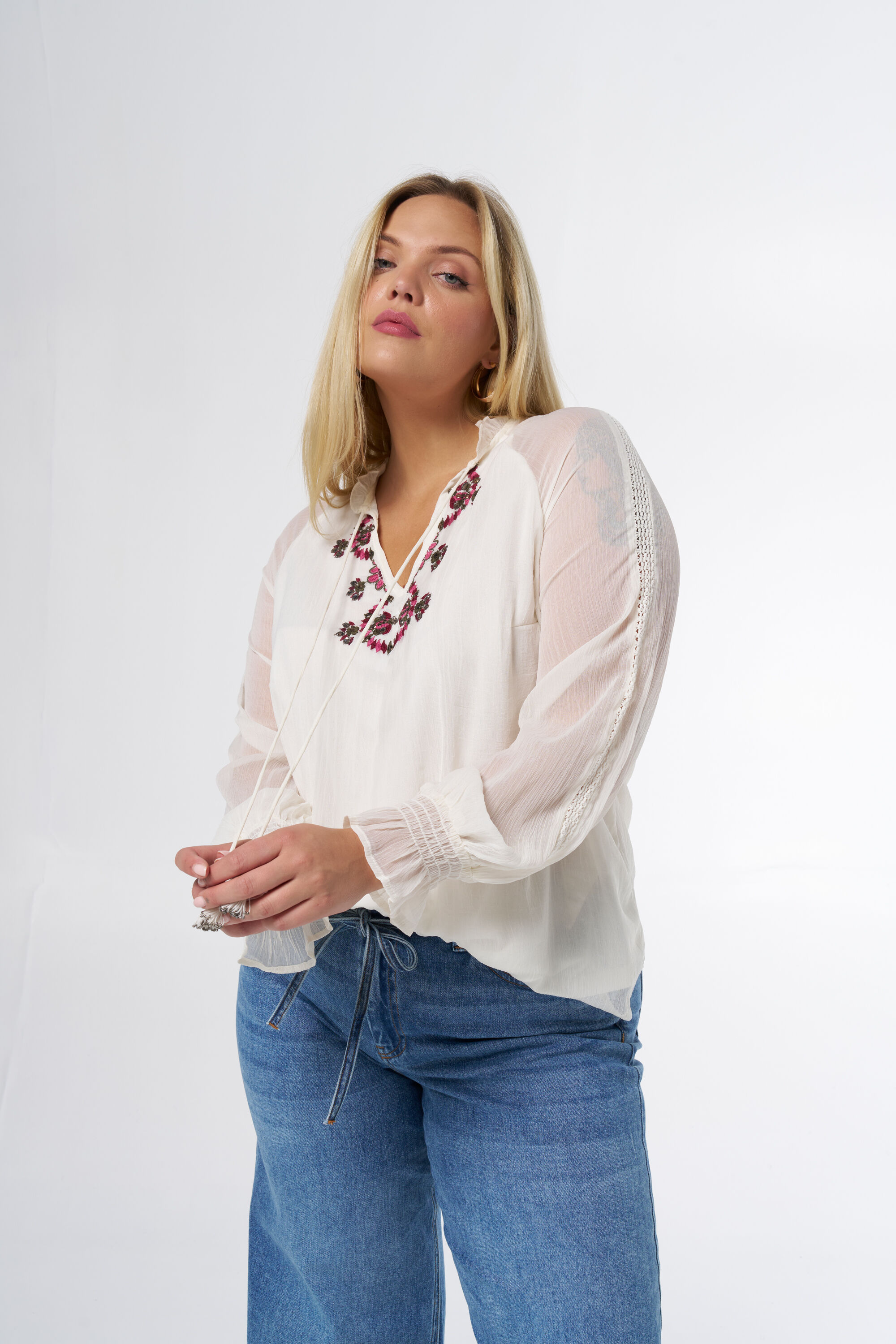 Blouse met broderie image number 6