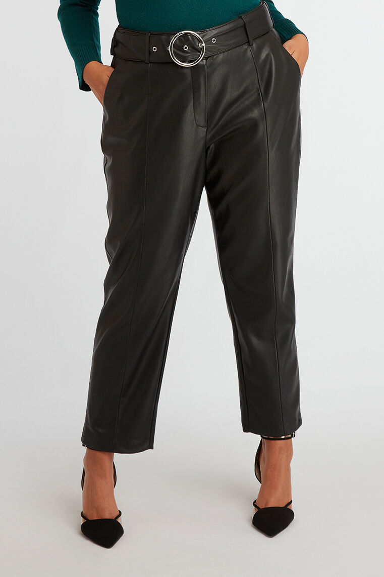 Broek van PU leer met ceintuur  image number 6