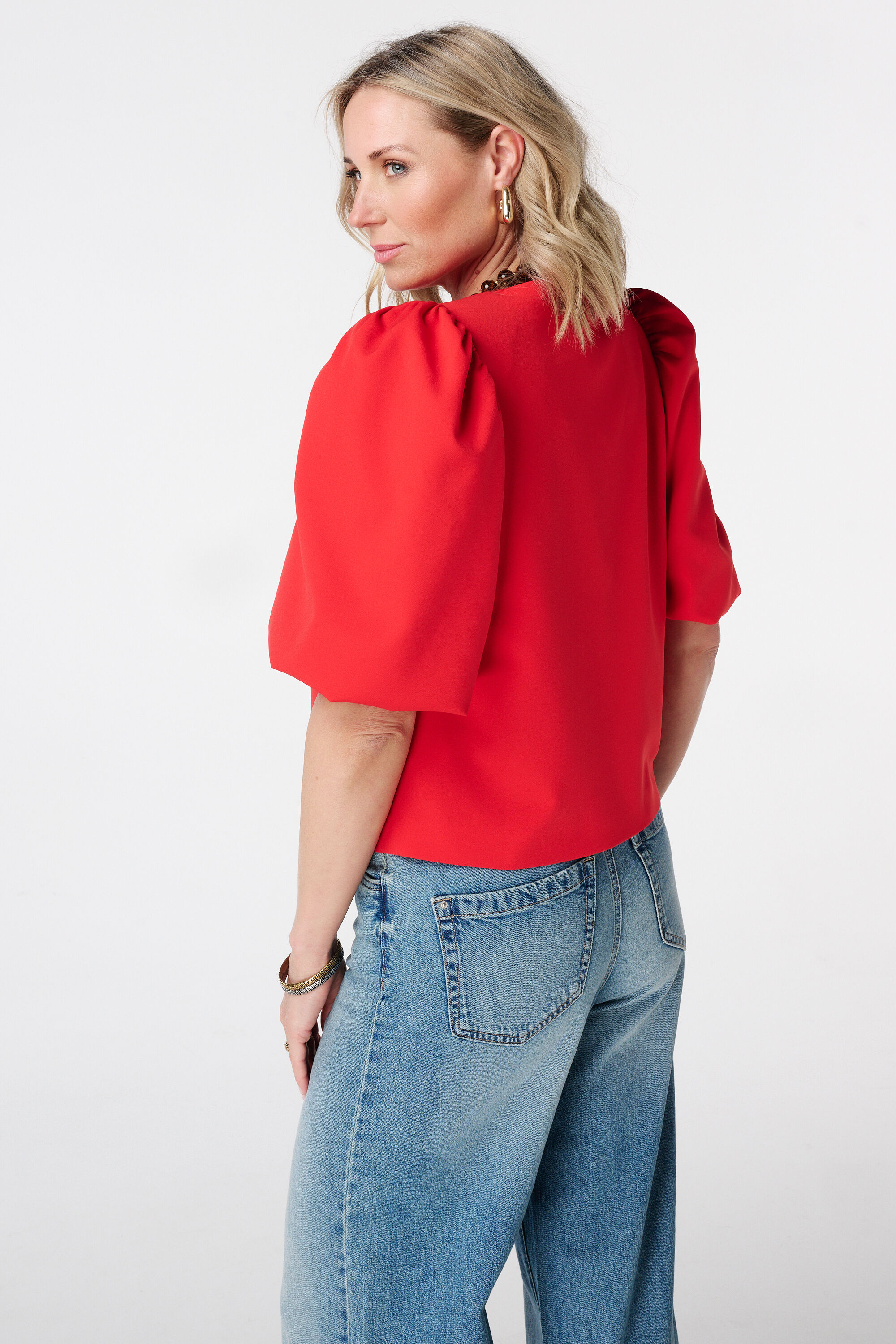 Blazer met korte pofmouw image number 3