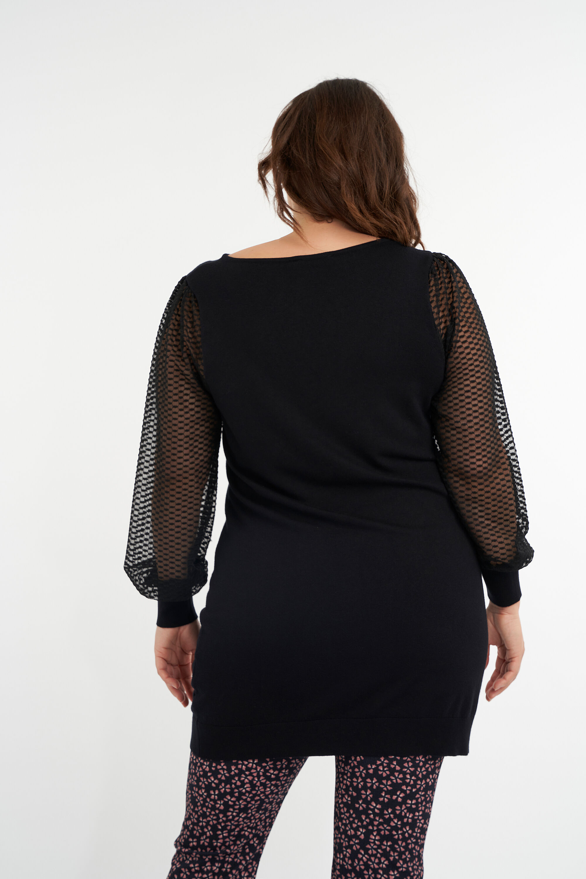 Lange trui met chiffon mouwen image number 3