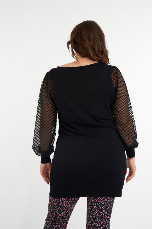 Lange trui met chiffon mouwen image number 3