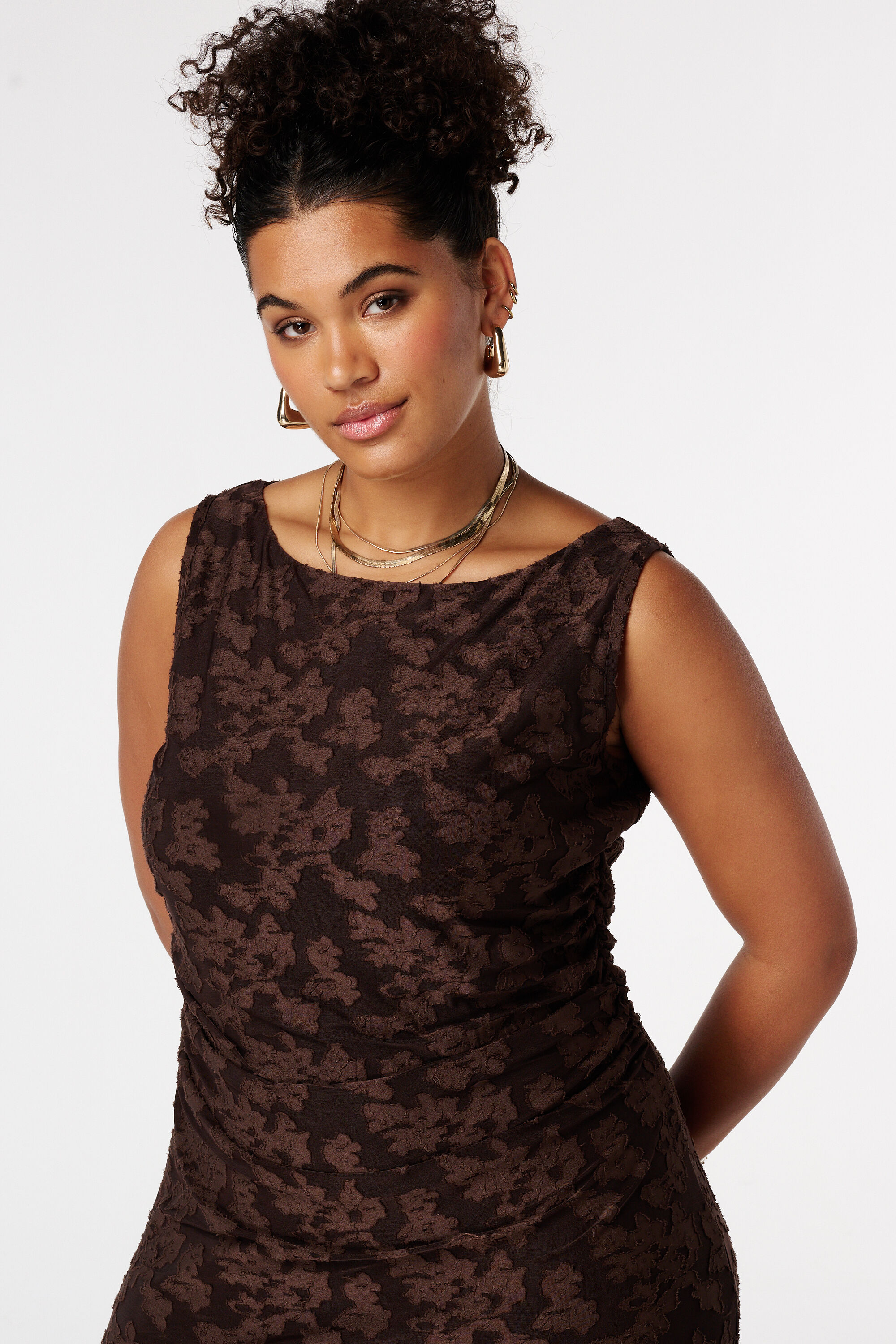 Jaqcuard maxi jurk image number 4