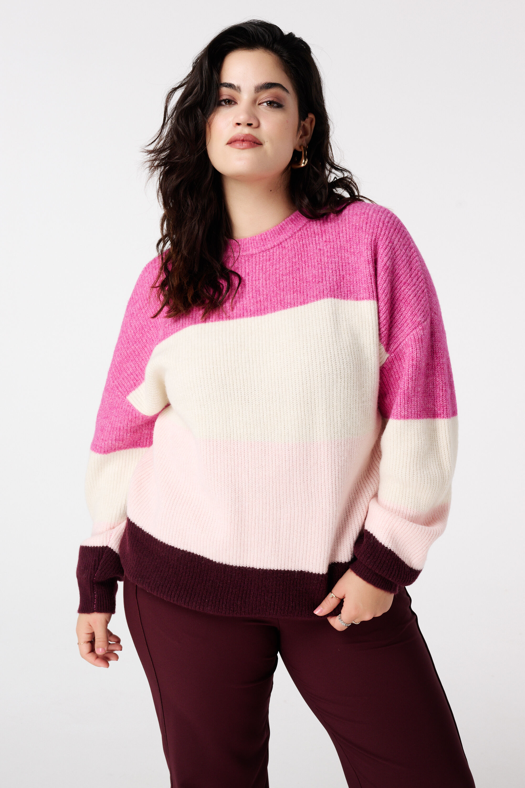 Gebreide trui met uitlopende mouwen