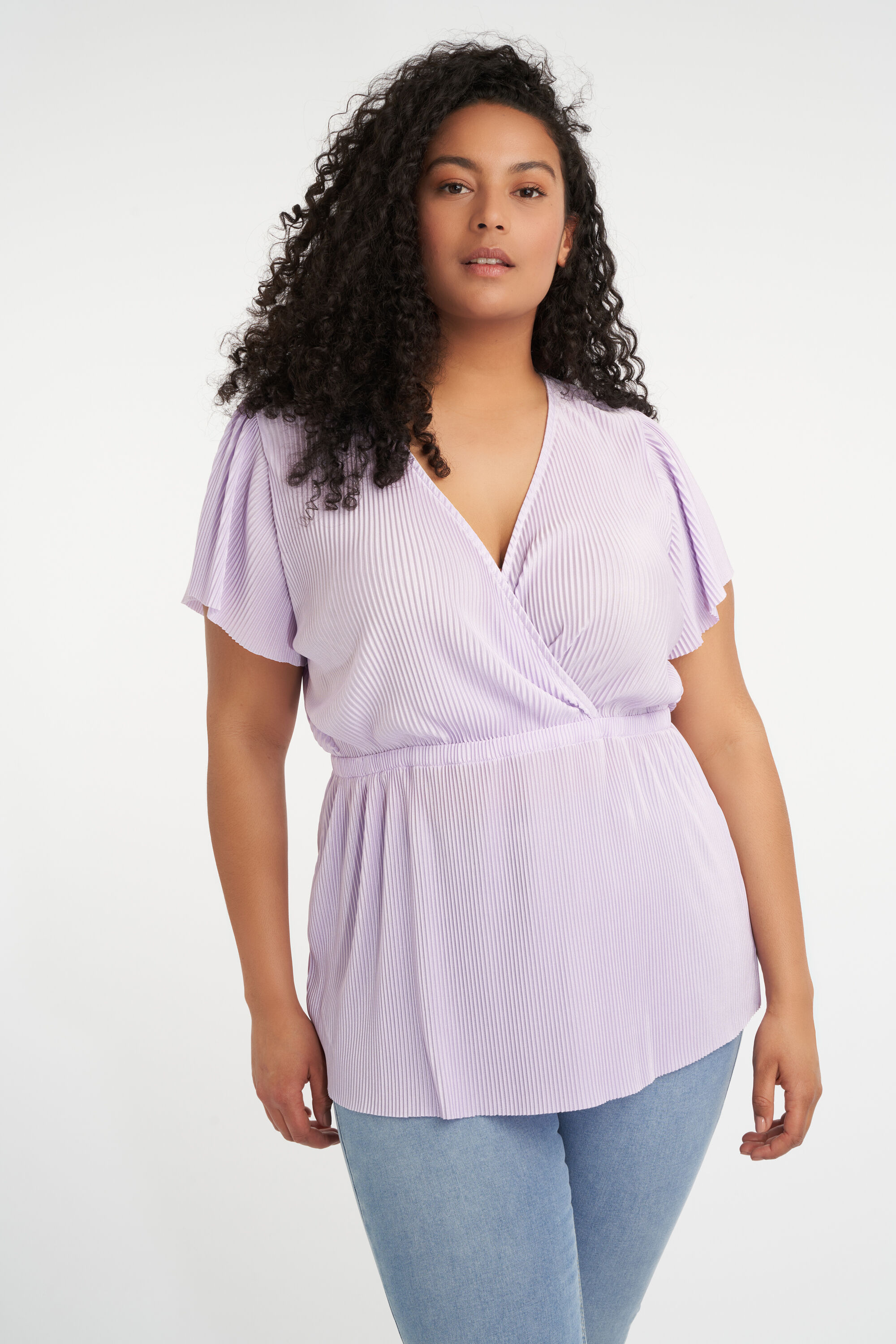 Plisse top on sale dames