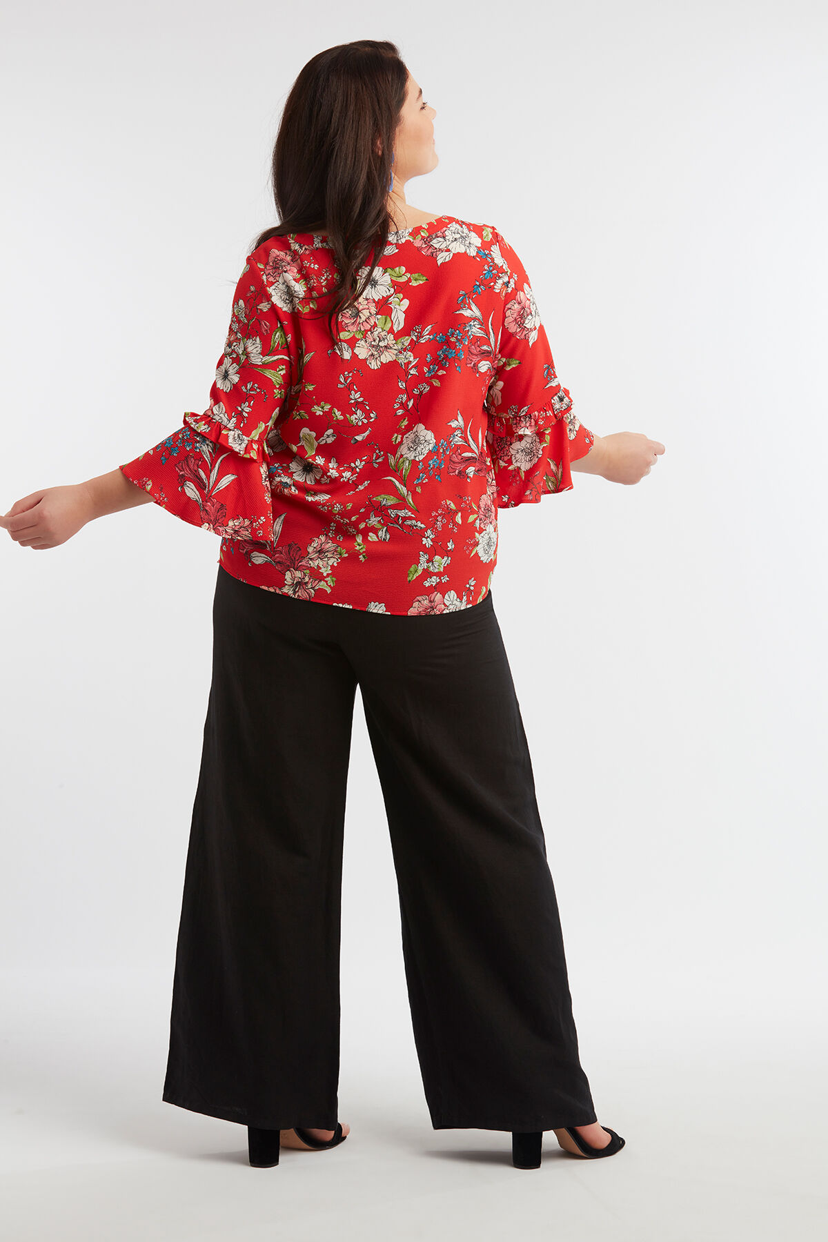 Wijde broek van linnenmix image number 3