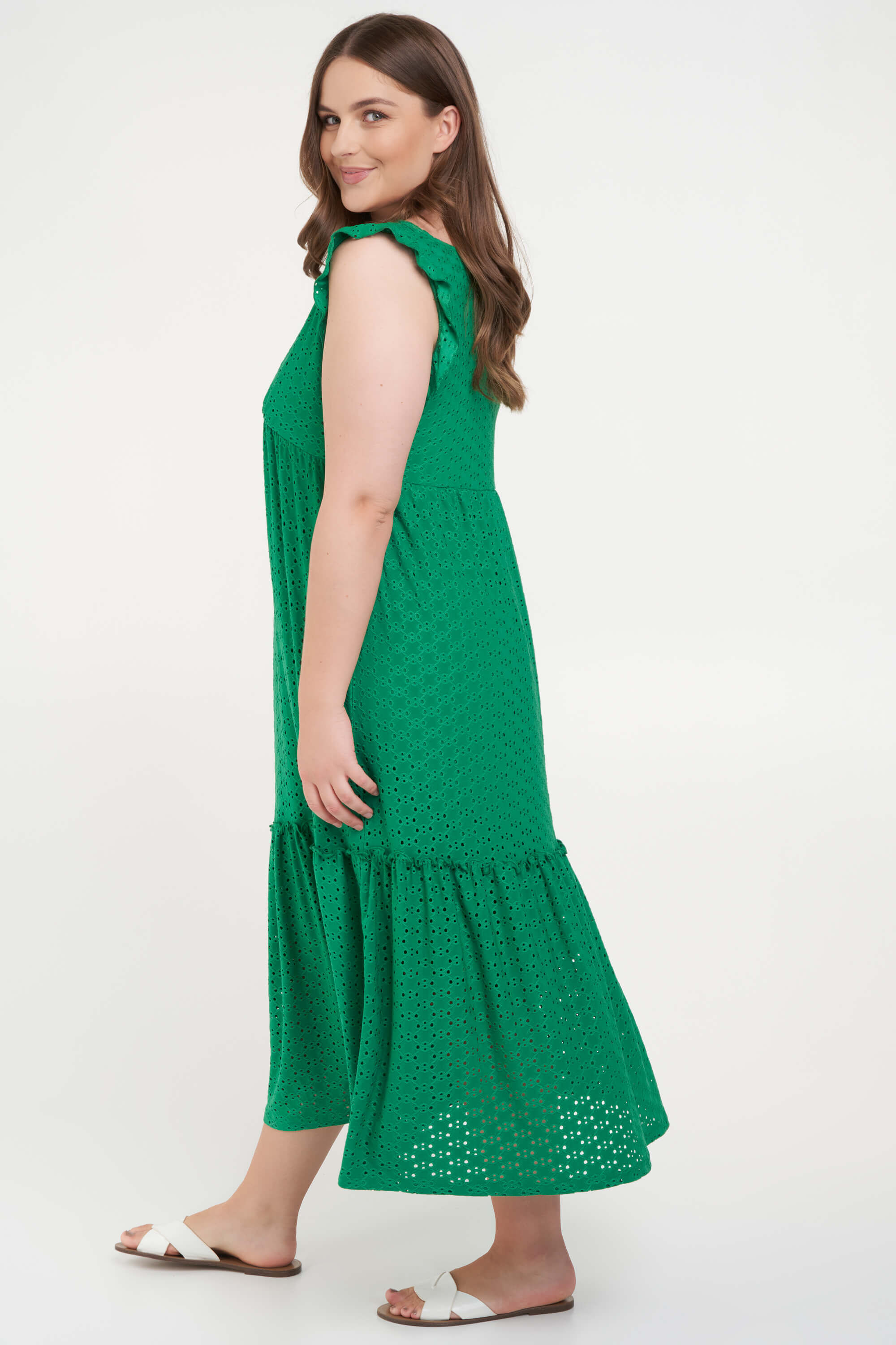 Jurk met broderie anglaise image number 4