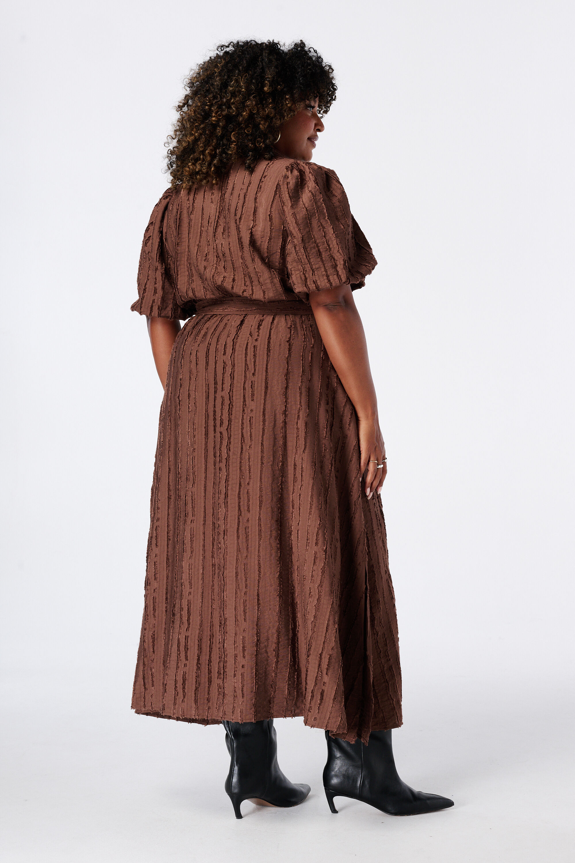 Midi jurk met ceintuur image number 3