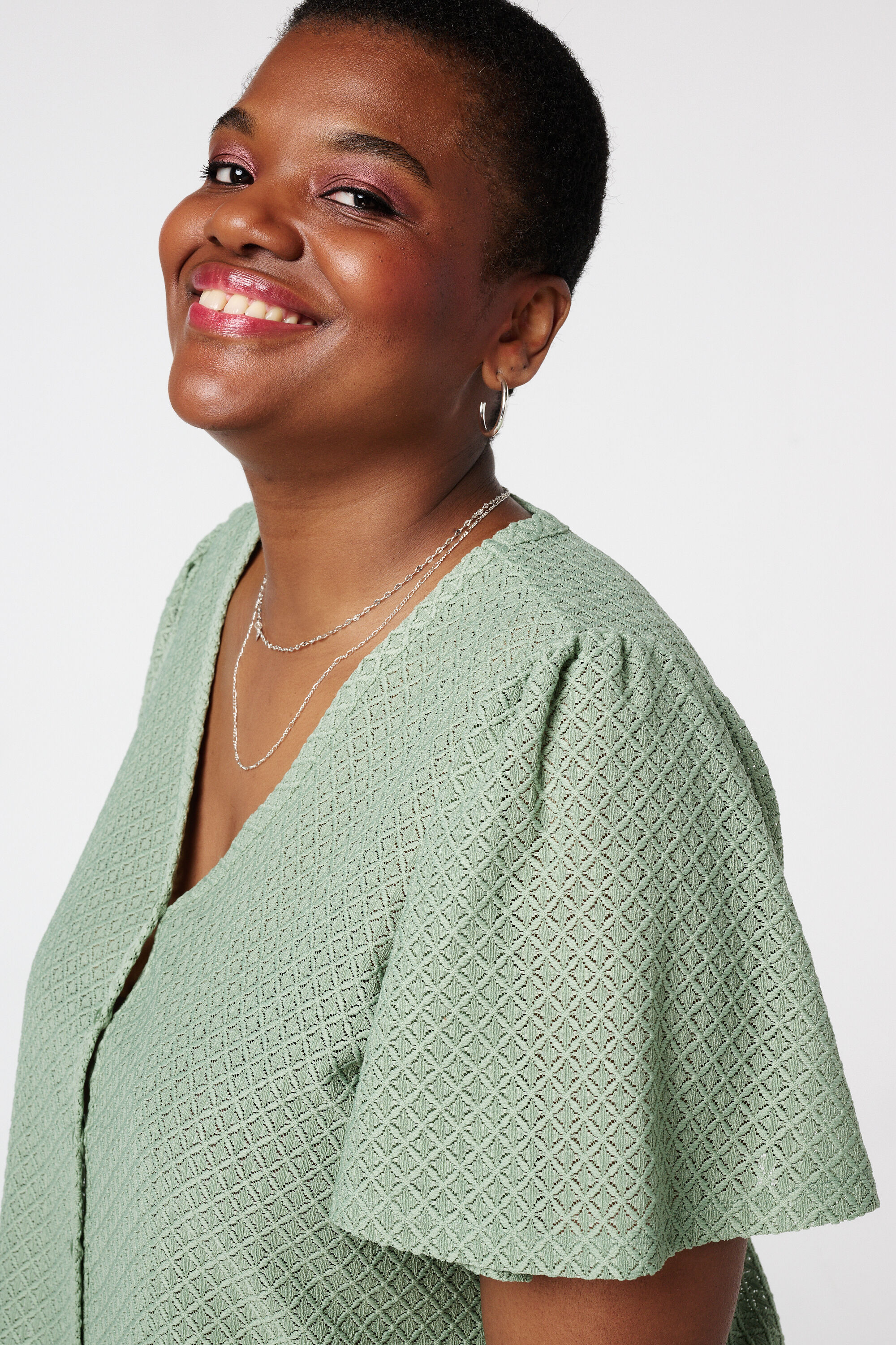 Top met jersey structuur image number 4