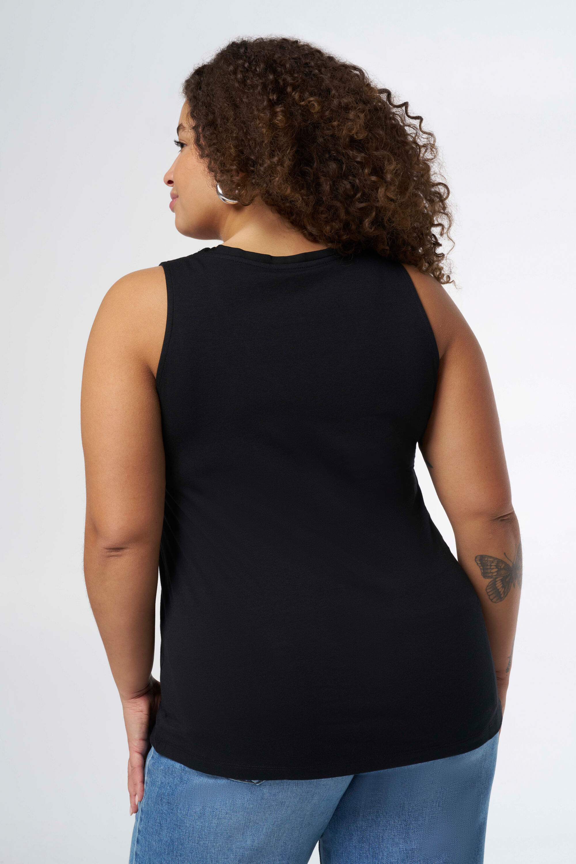 Mouwloze top met V-hals image number 3