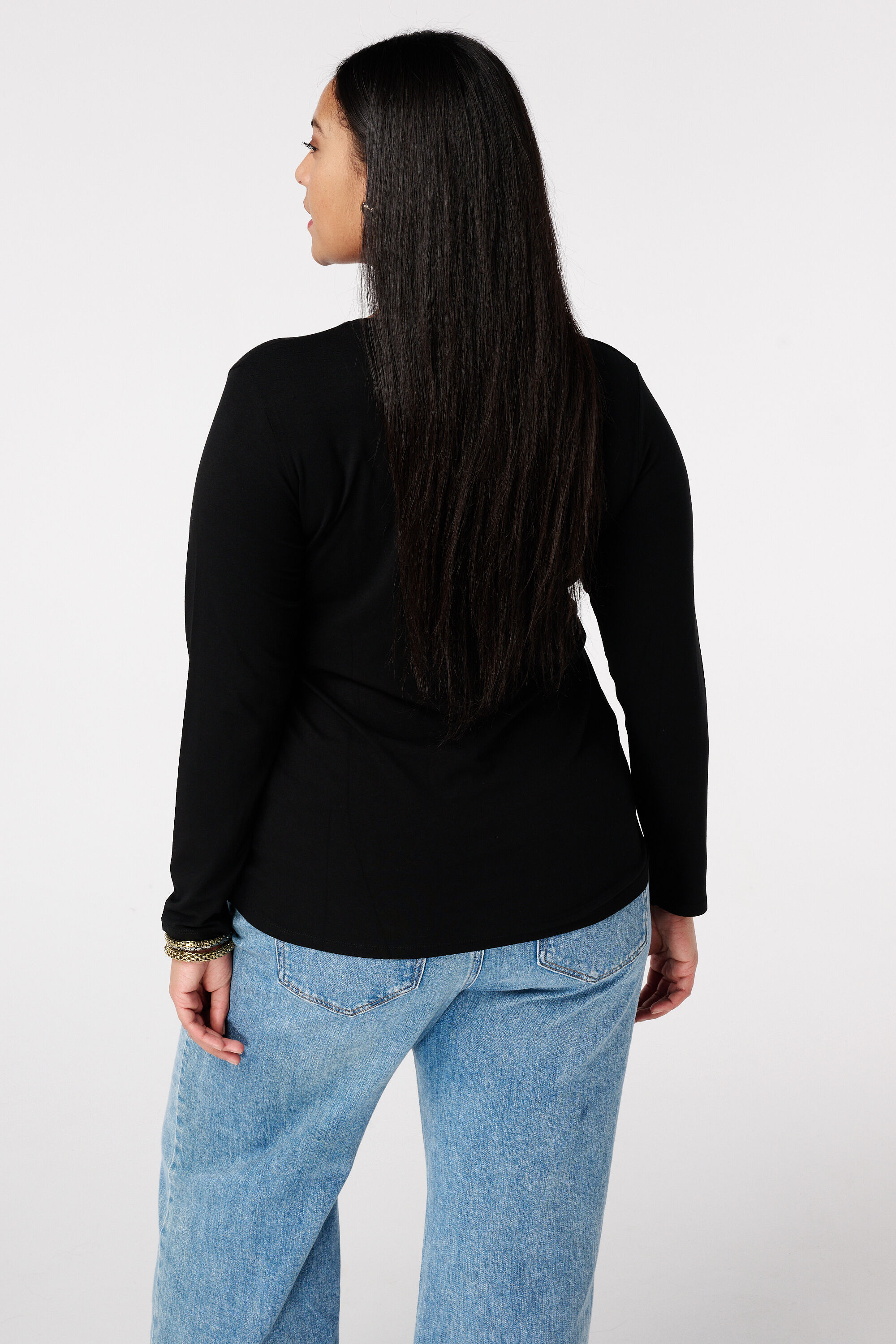Top met lange mouwen en ronde hals image number 3