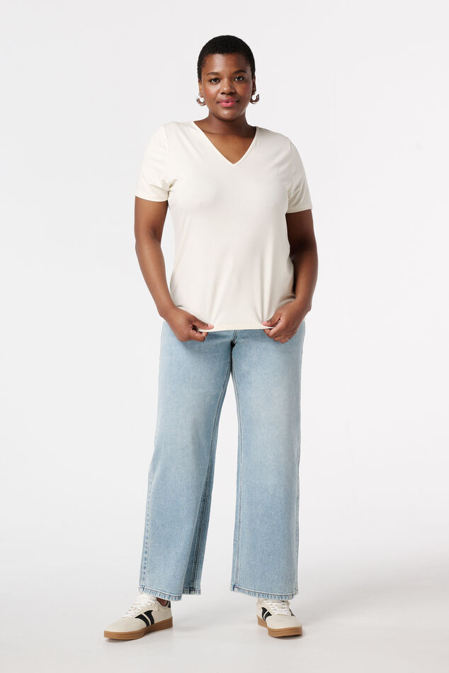 T-shirt met V-hals image number 5