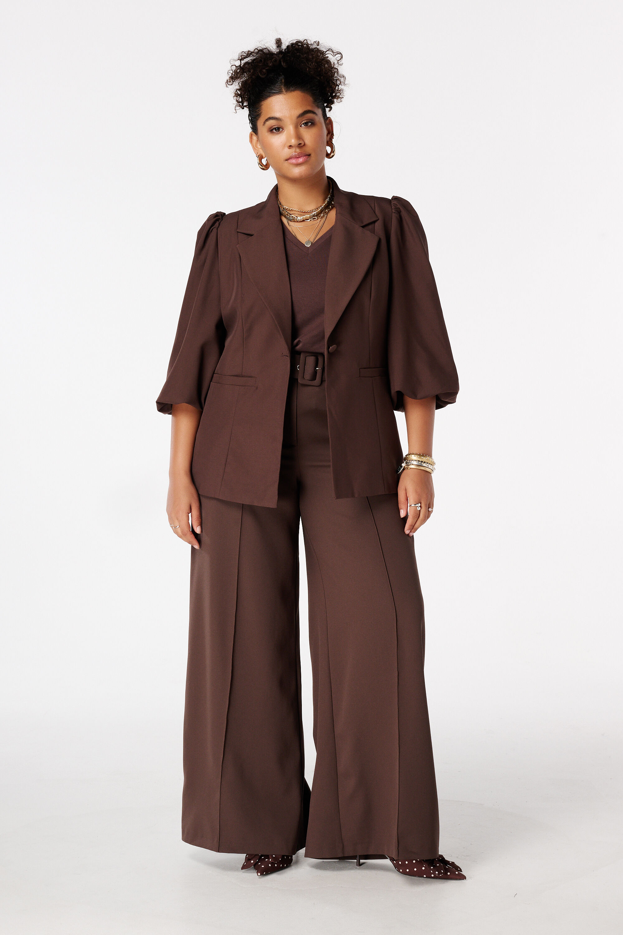 Wide leg broek met ceintuur