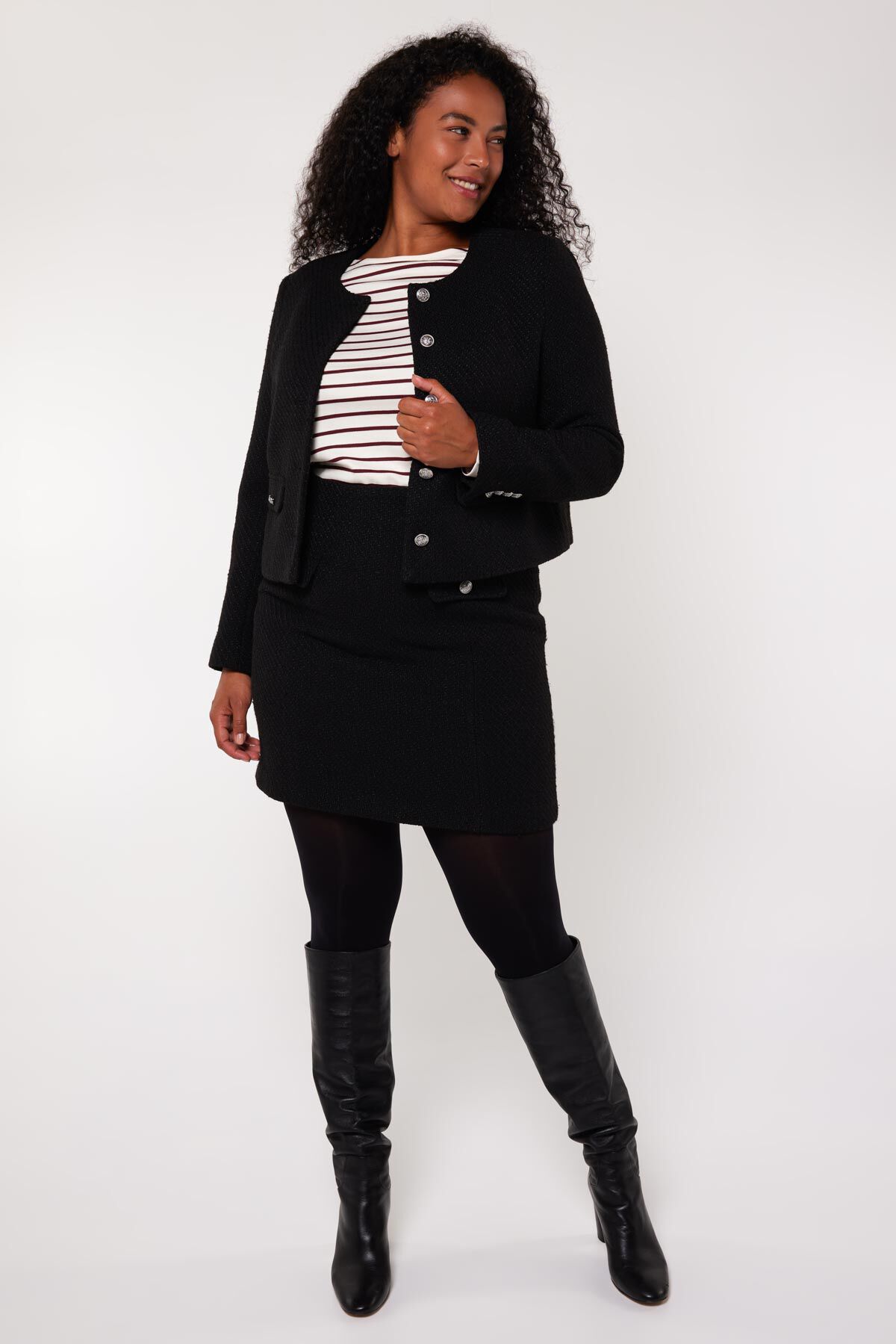 Tweed cropped blazer image number 5