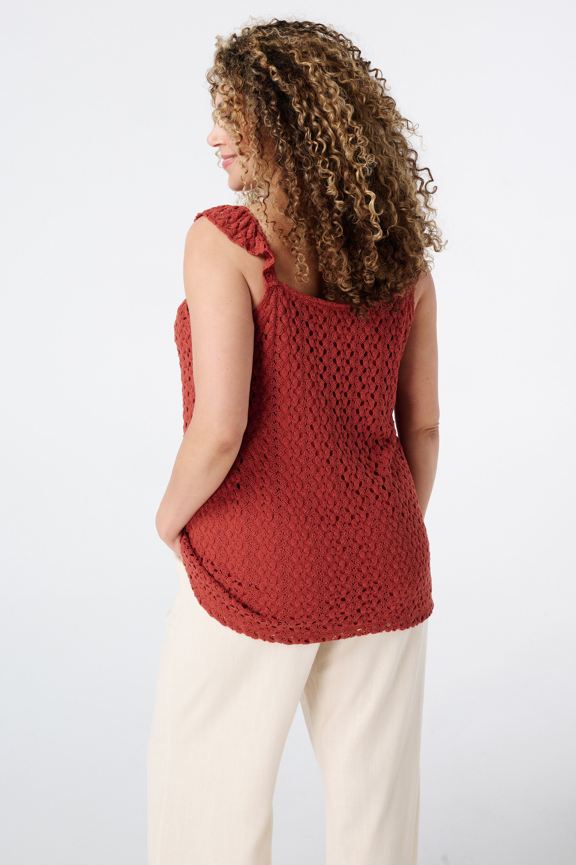 Gehaakte top met ruffle details image number 3