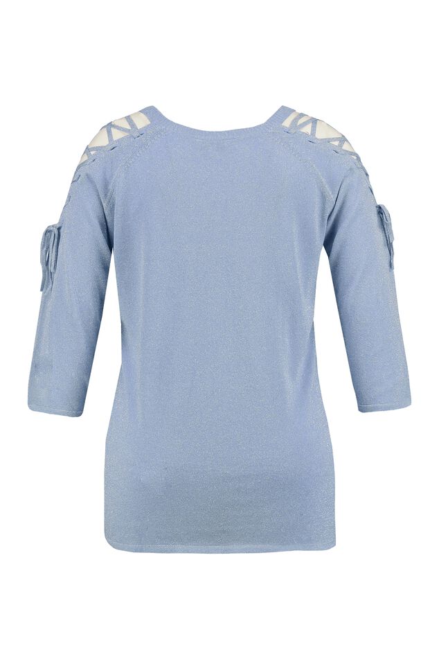 Trui met lurex en rijgdetail image number 2