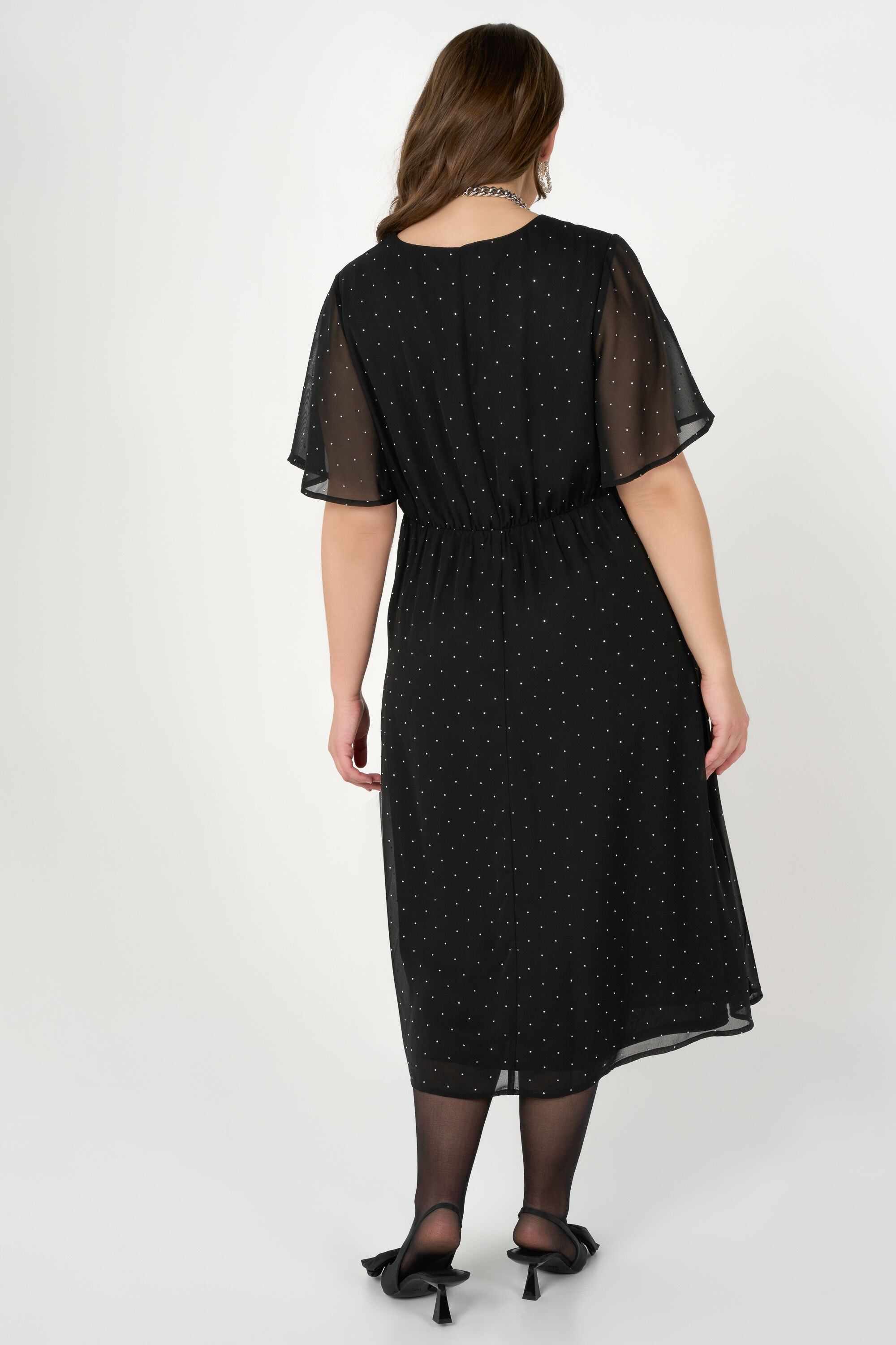 Maxi jurk met zilveren details image number 3