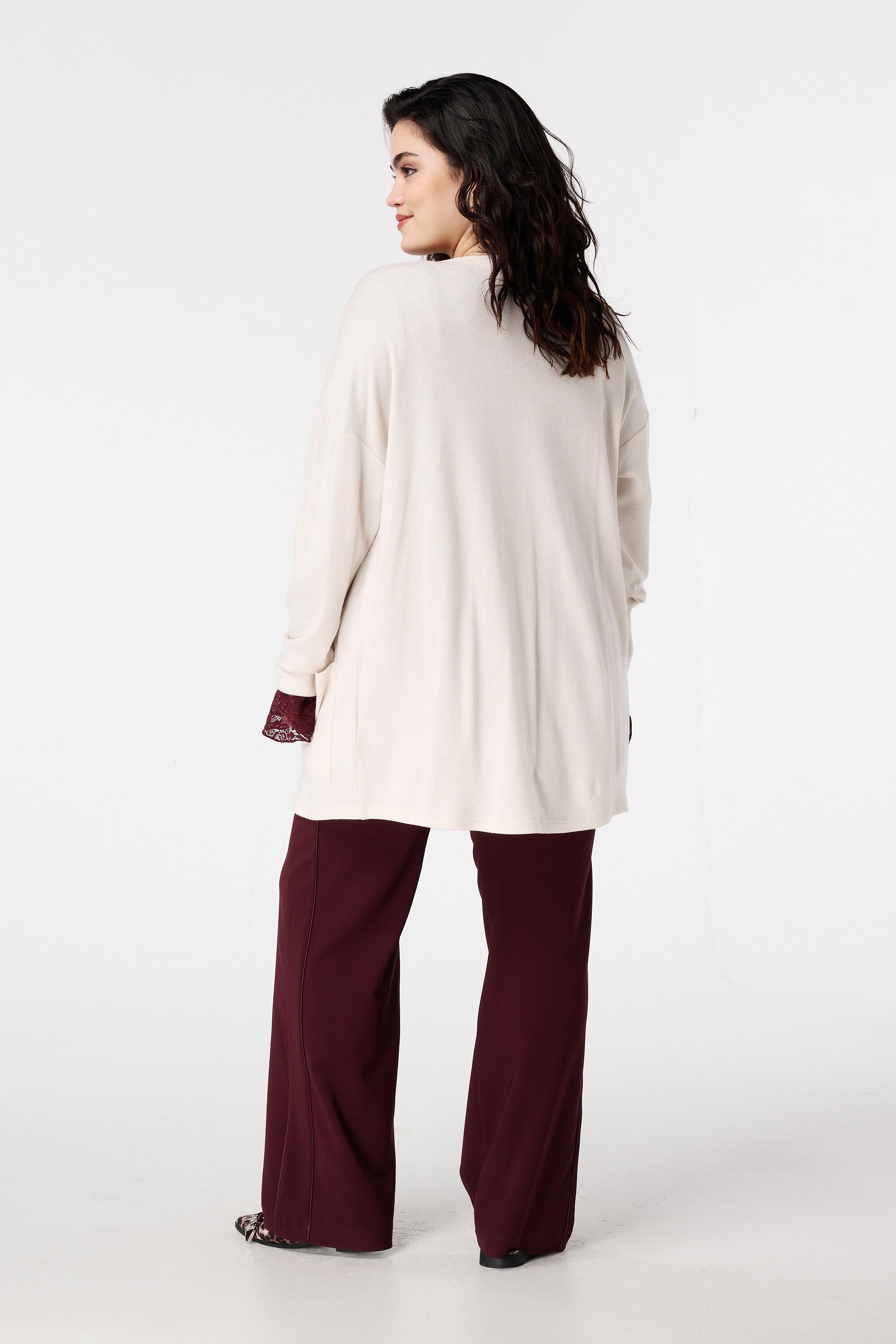 Lang vest met steekzakken image number 3