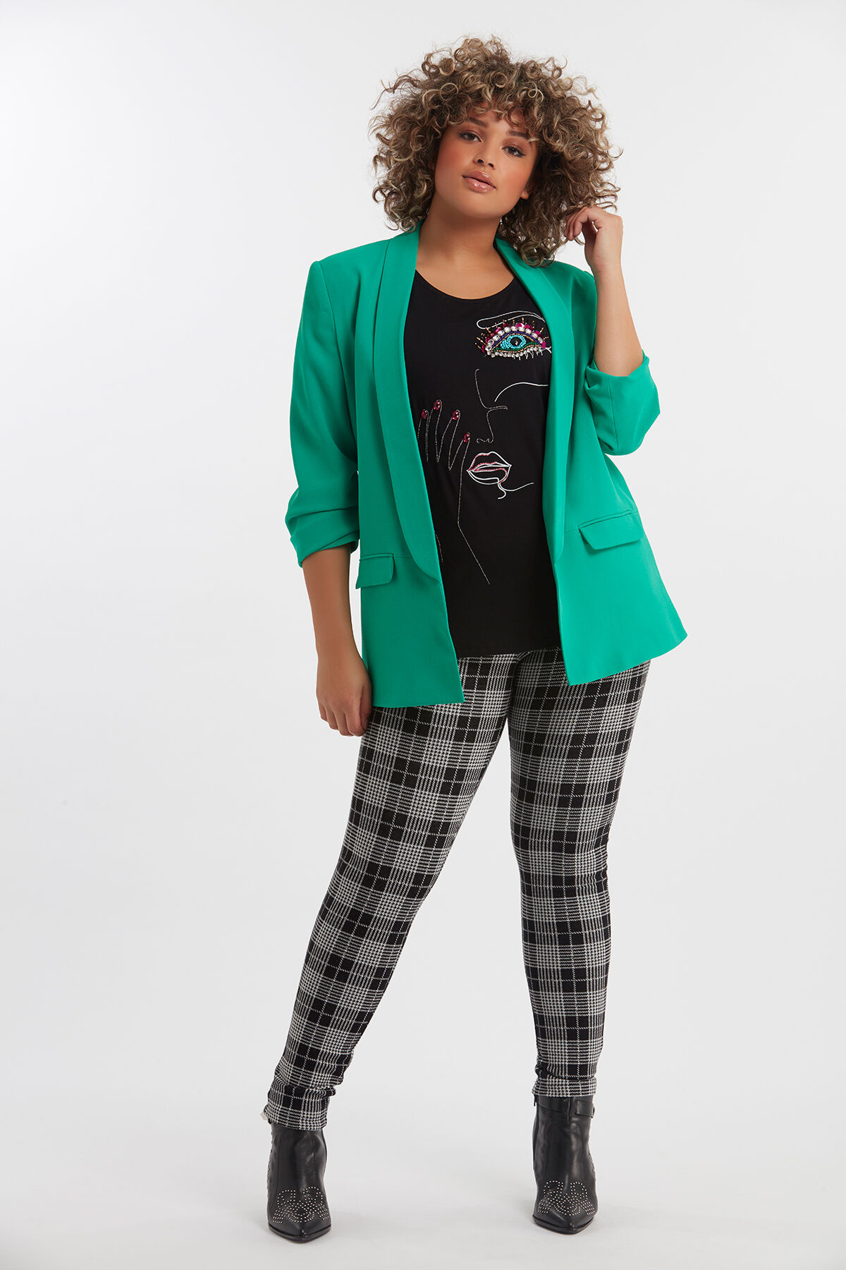 Legging met geruite print image number 4